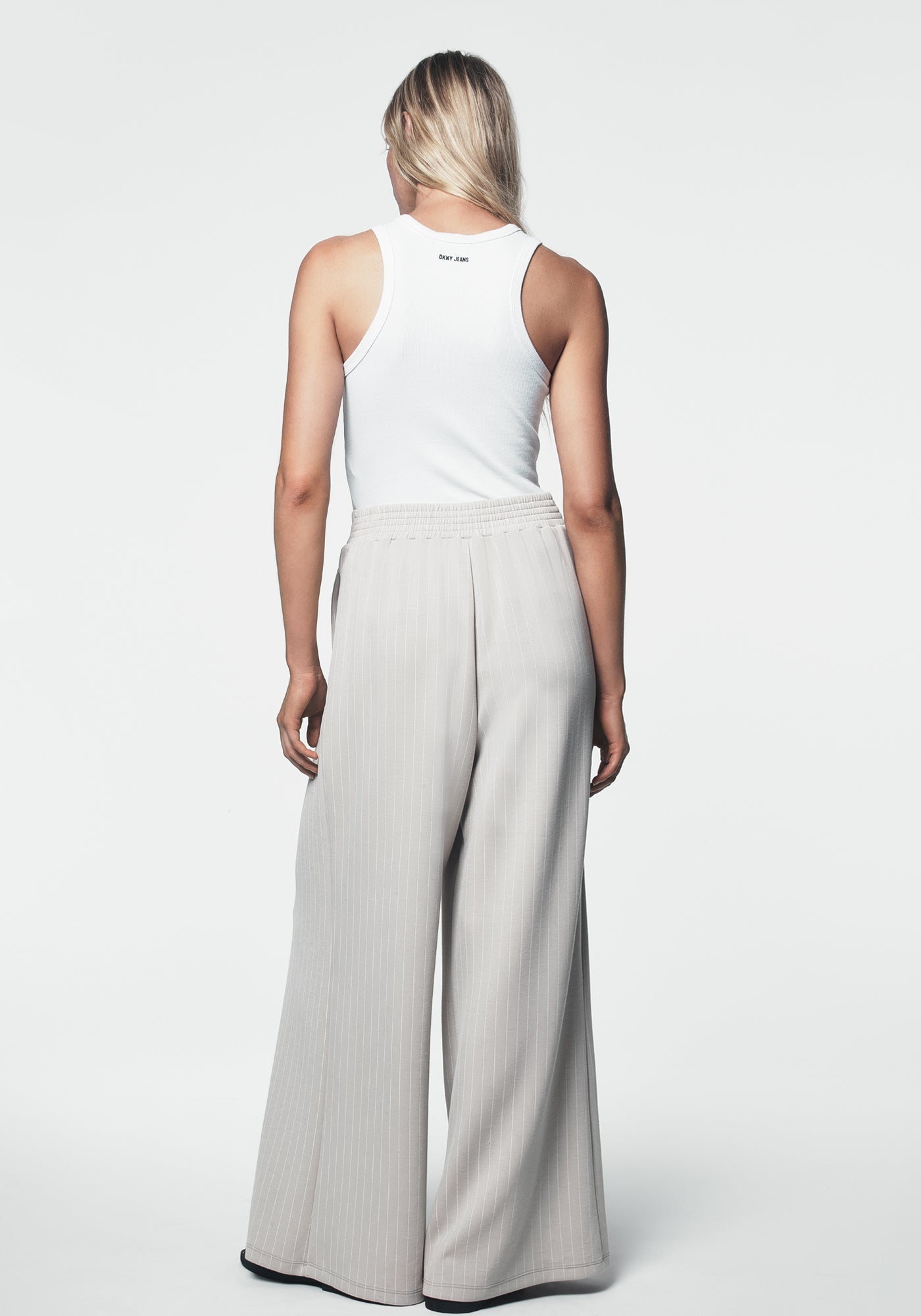 Pinstripe Pleated Pant | Wide Leg | DKNY