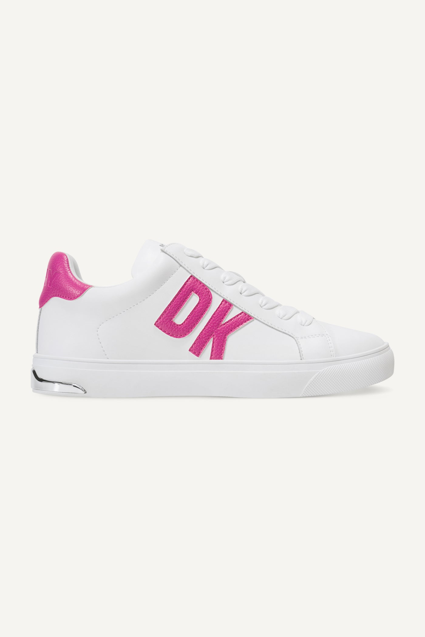 WHITE/PINK ABENI LOGO LOW TOP SNEAKER, VIEW 1 | Sneakers