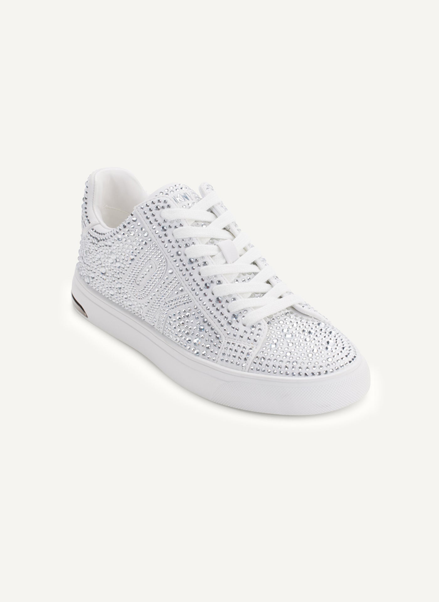 White ABENI RHINESTONE LACE UP SNEAKER, VIEW 2 | Not Clearance or Preorder