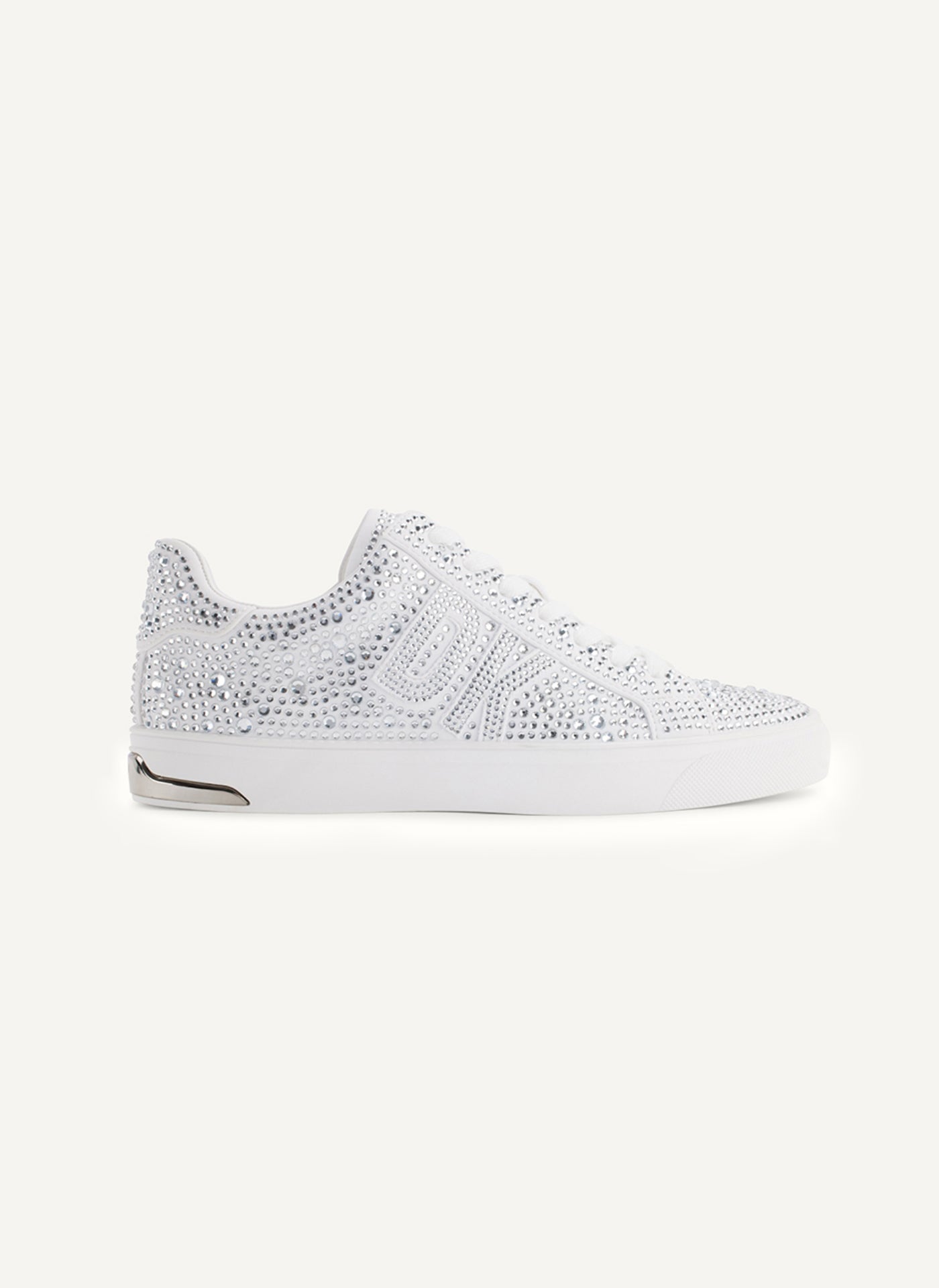 White ABENI RHINESTONE LACE UP SNEAKER, VIEW 1 | Not Clearance or Preorder
