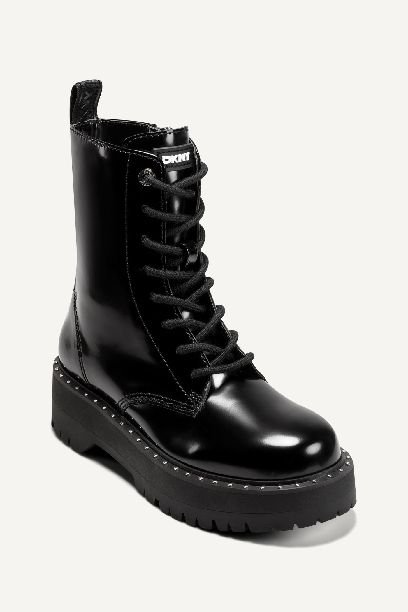 Black BATU STUDS LACE UP BOOTIE, VIEW 2 | BOOTIES