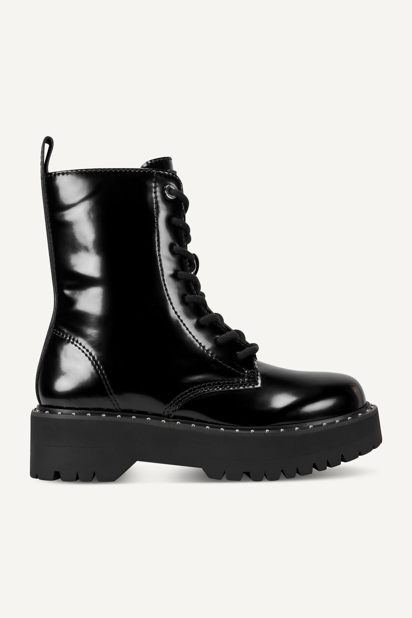 Black BATU STUDS LACE UP BOOTIE, VIEW 1 | BOOTIES