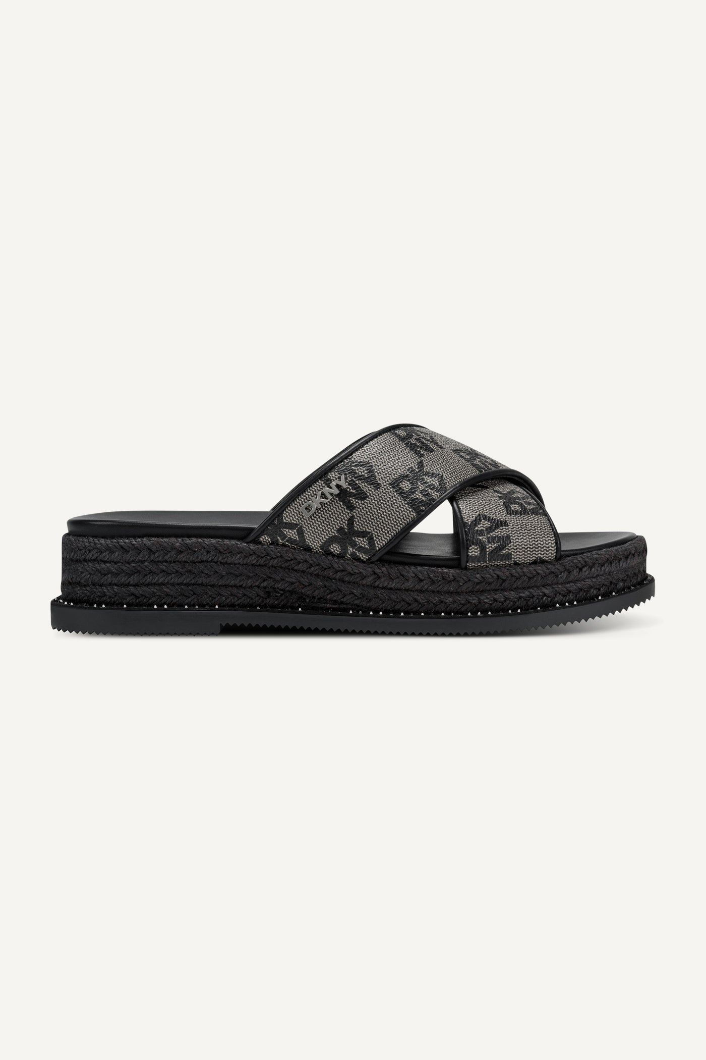 Black BERRIS X BAND WEDGE ESPADRILLE, VIEW 1 | Sandals