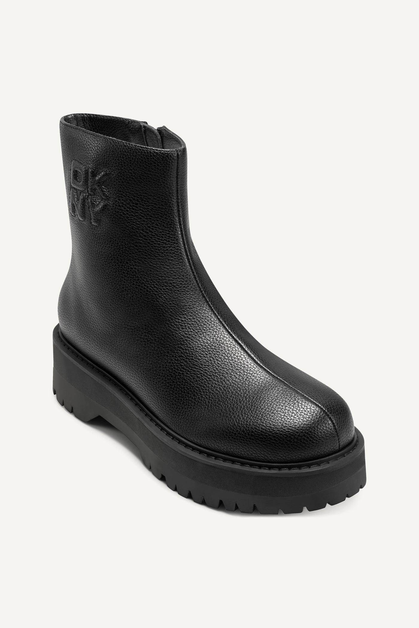 Black BINYAMIN LUG BOOTIE WITH ZIP, VIEW 2 | New Arrivals