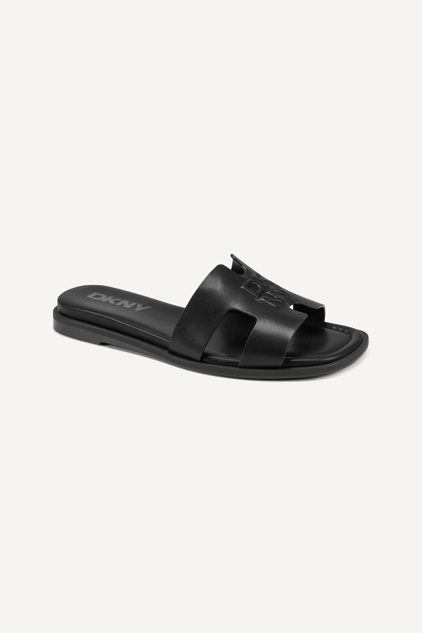 Black COLUMBA FLAT SLIDE, VIEW 2 | Sandals