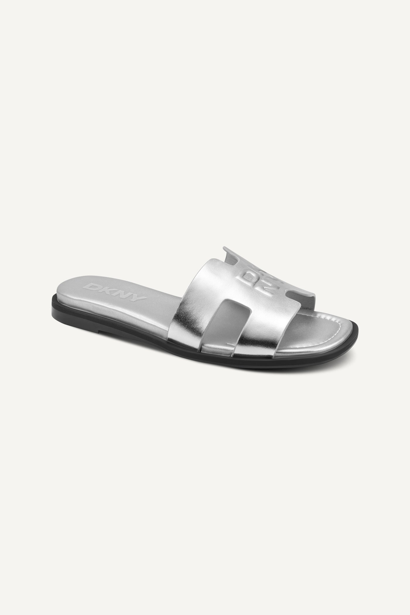 Silver COLUMBA FLAT SLIDE, VIEW 2 | Sandals