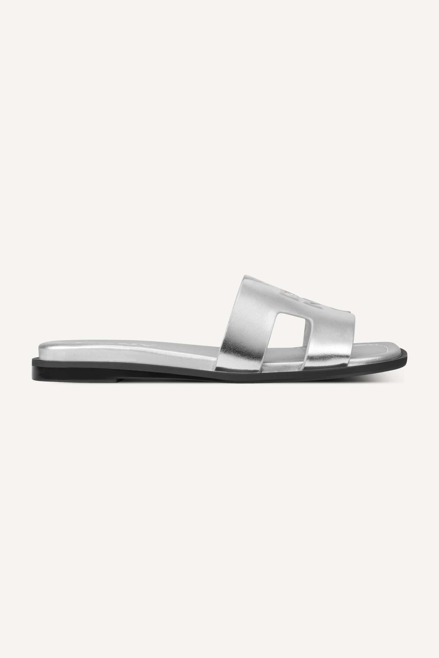 Silver COLUMBA FLAT SLIDE, VIEW 1 | Sandals