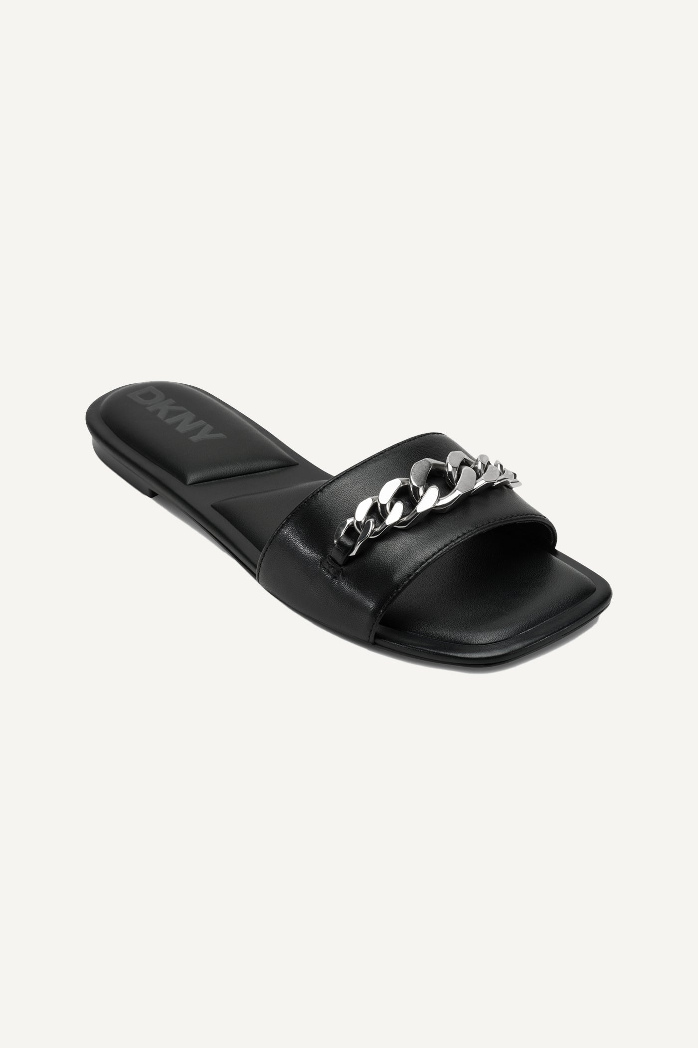 Black DANIA FLAT SLIDE, VIEW 2 | Summer Essentials