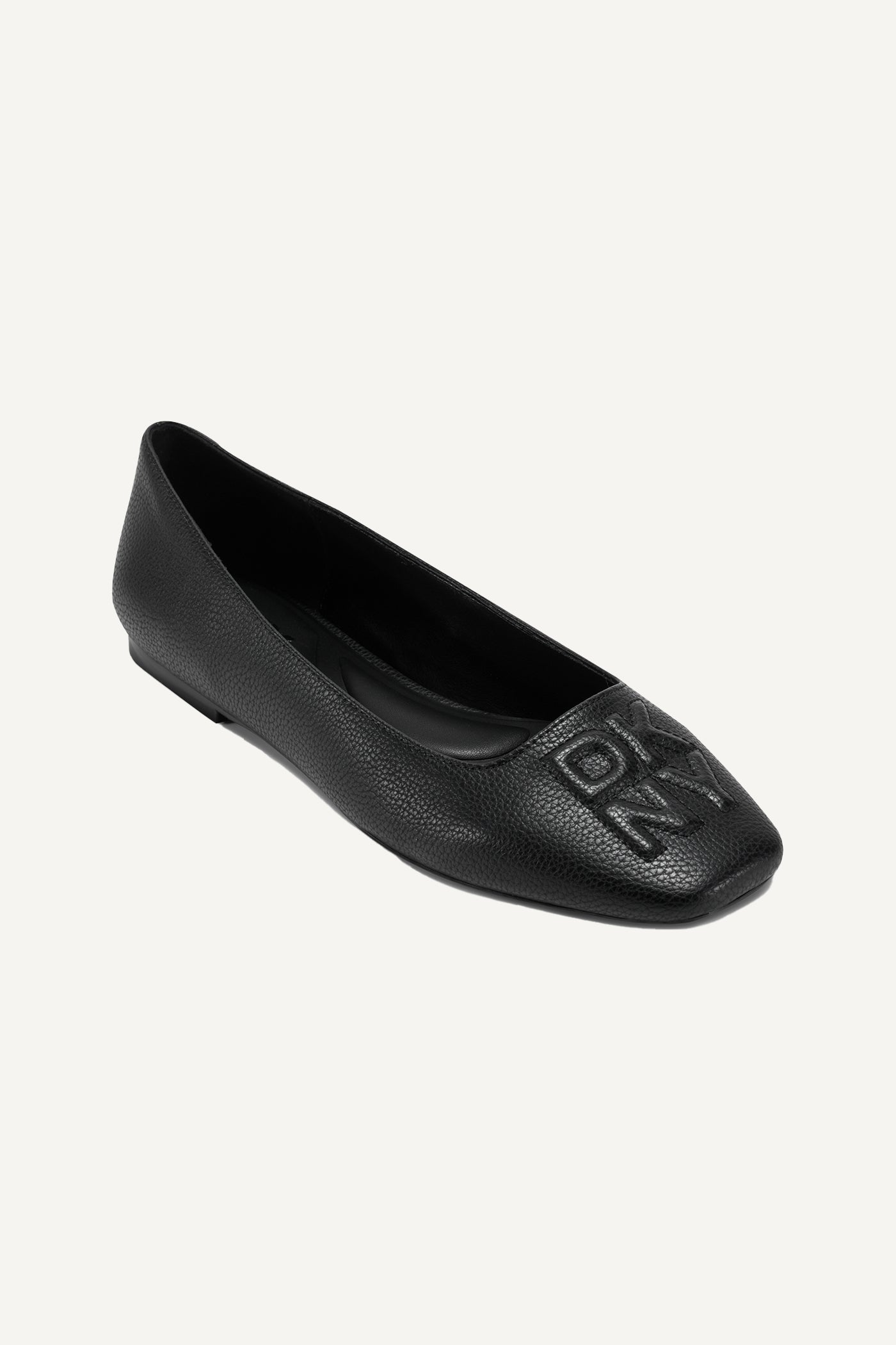 Black DARIANNE LOGO-EMBOSSED BALLET FLAT, VIEW 2 | Shoes