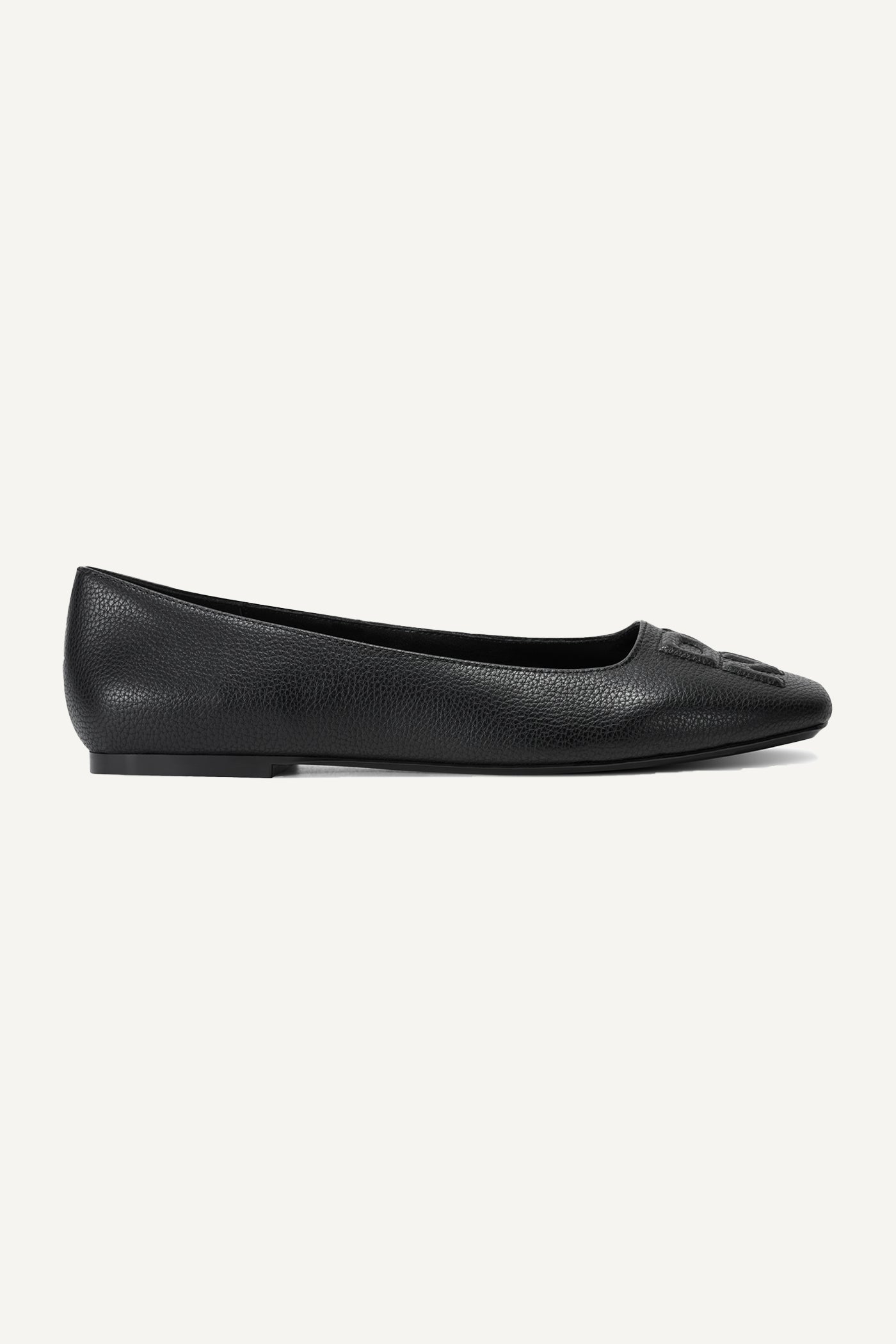 Black DARIANNE LOGO-EMBOSSED BALLET FLAT, VIEW 1 | Shoes