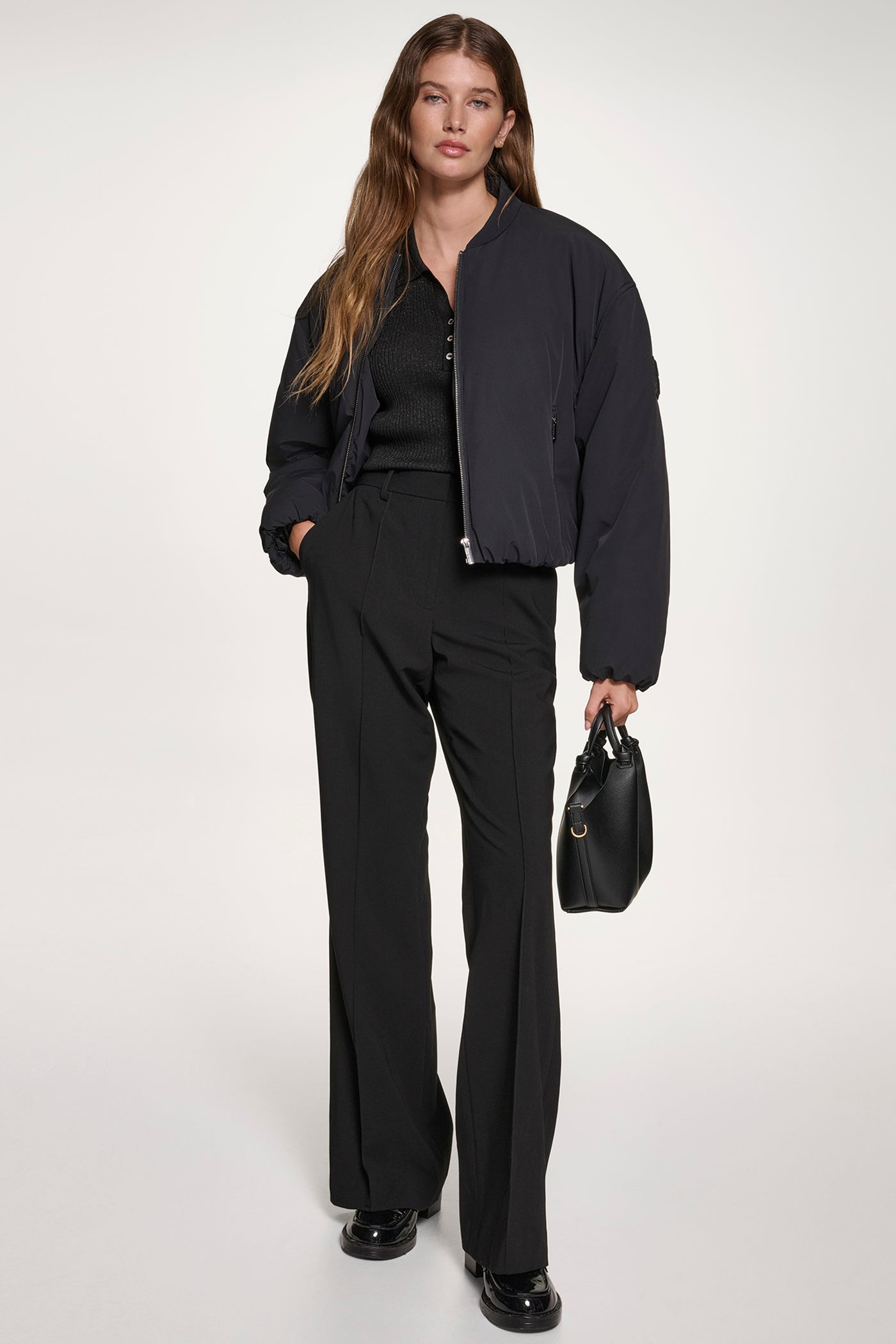 MATTE NYLON BOMBER STYLE JACKET VIEW 4 | New clothing