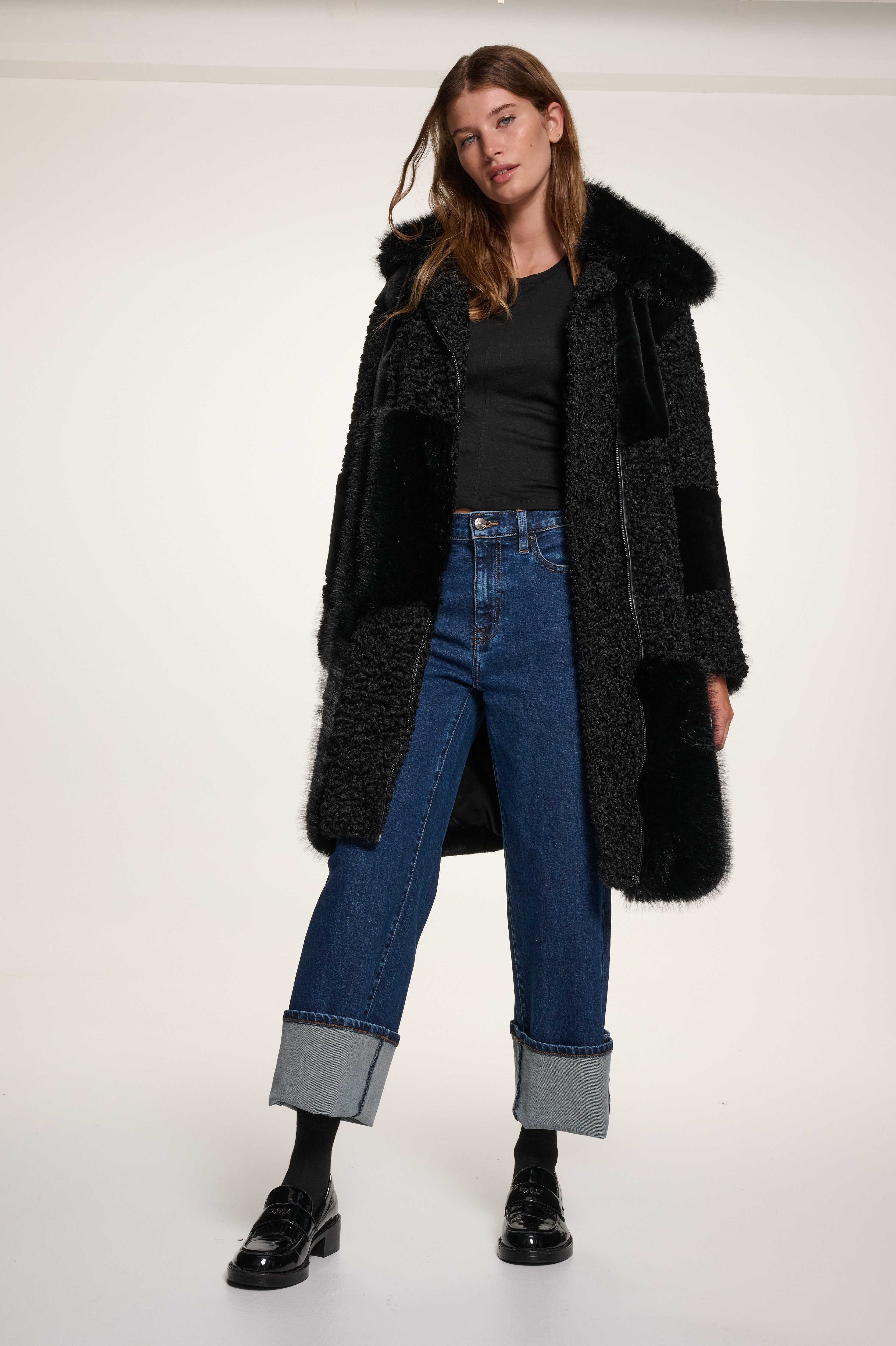 PATCHWORK FAUX FUR JACKET VIEW 4