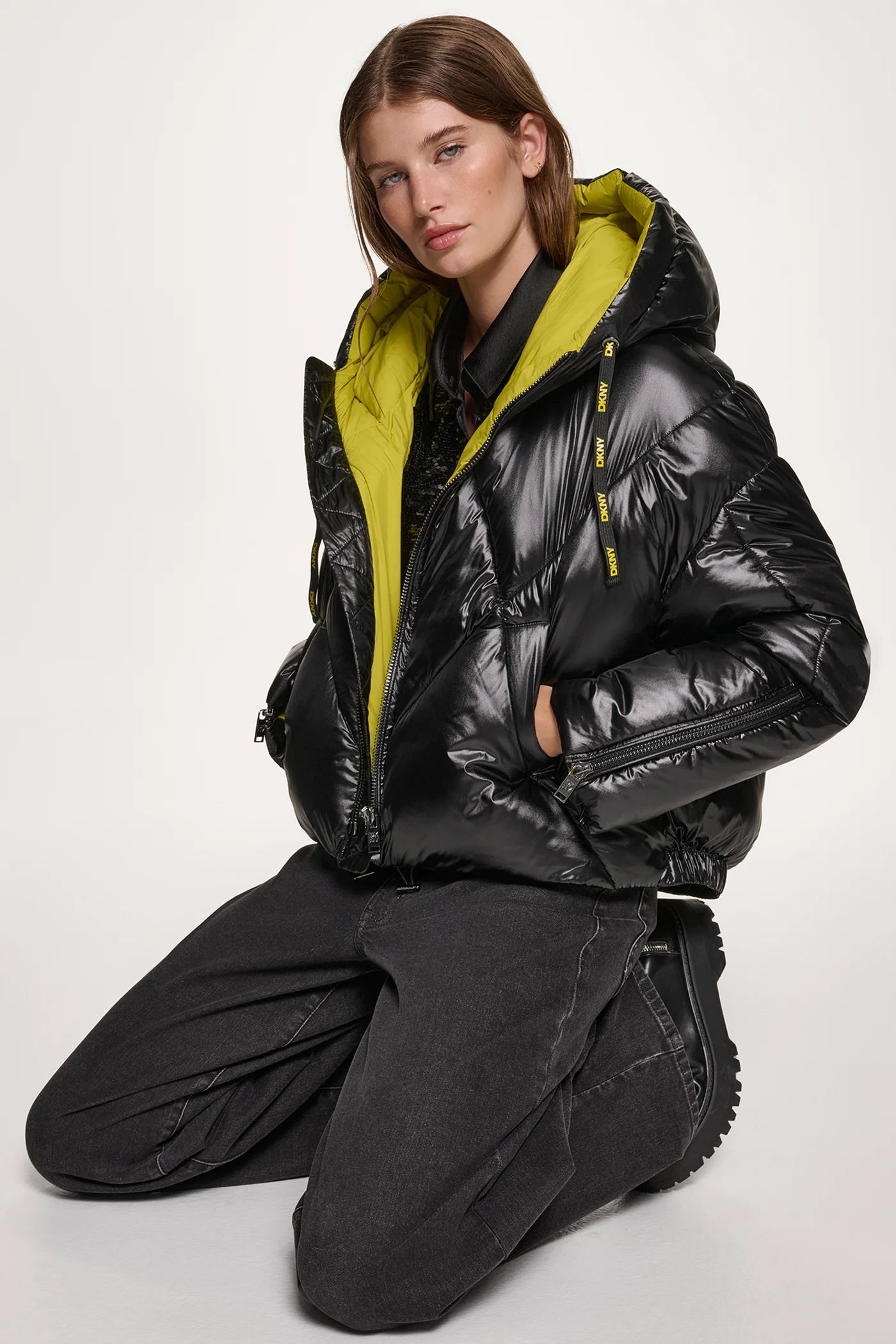 Citronella CROPPED PUFFER JACKET, VIEW 1 | Back-To-School Shop