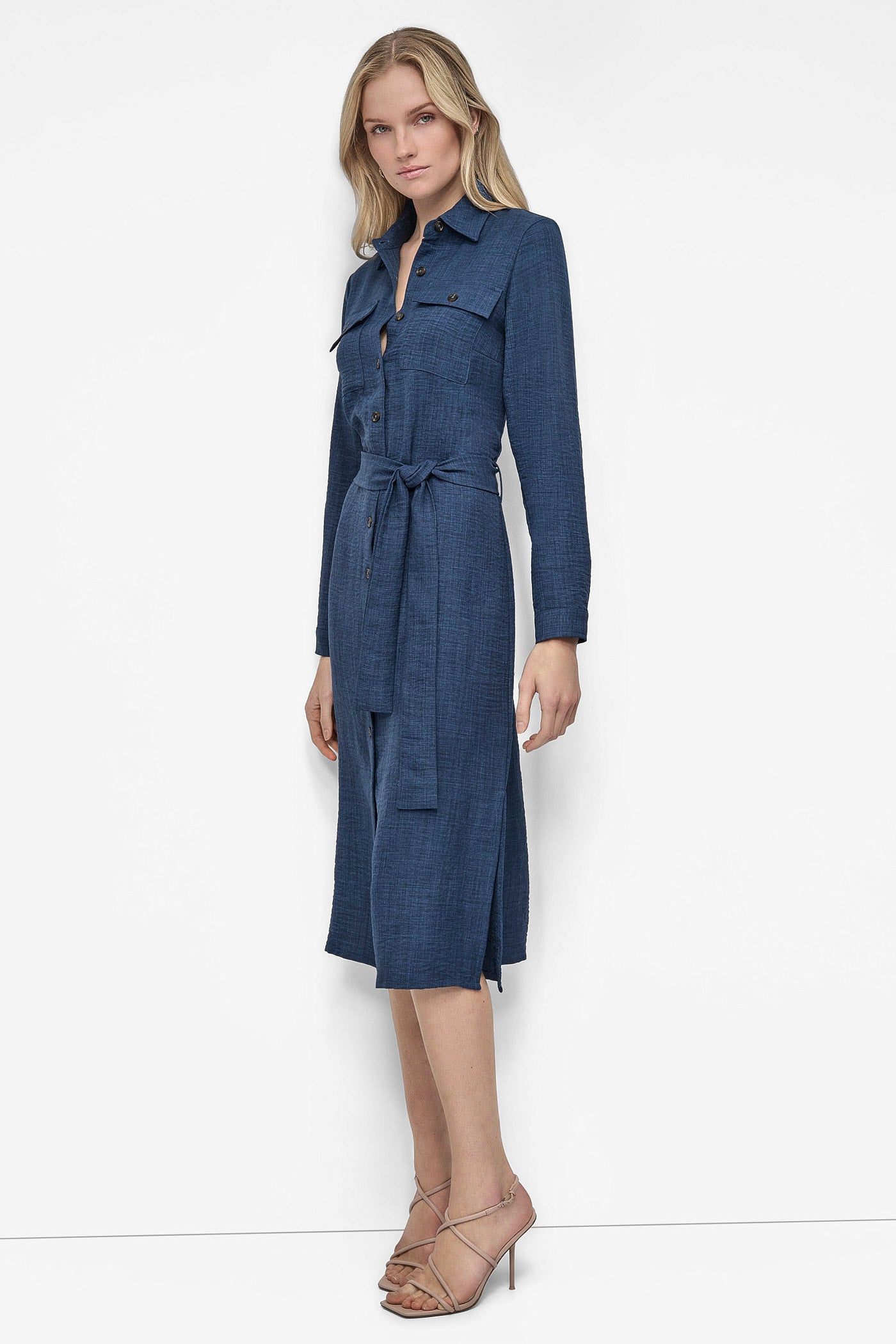 COLLARED BUTTON DRESS VIEW 3 | SALE DRESSES