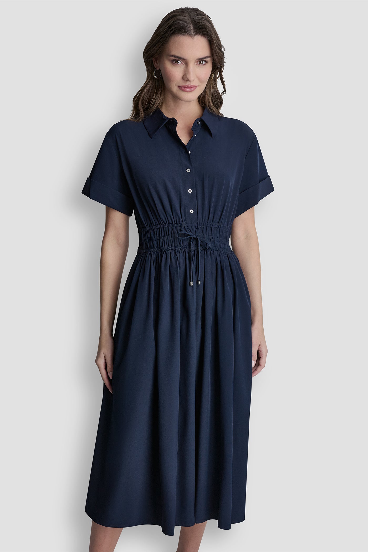 SMOCKED-WAIST COMMUTER DRESS VIEW 4 | Dresses & Jumpsuits