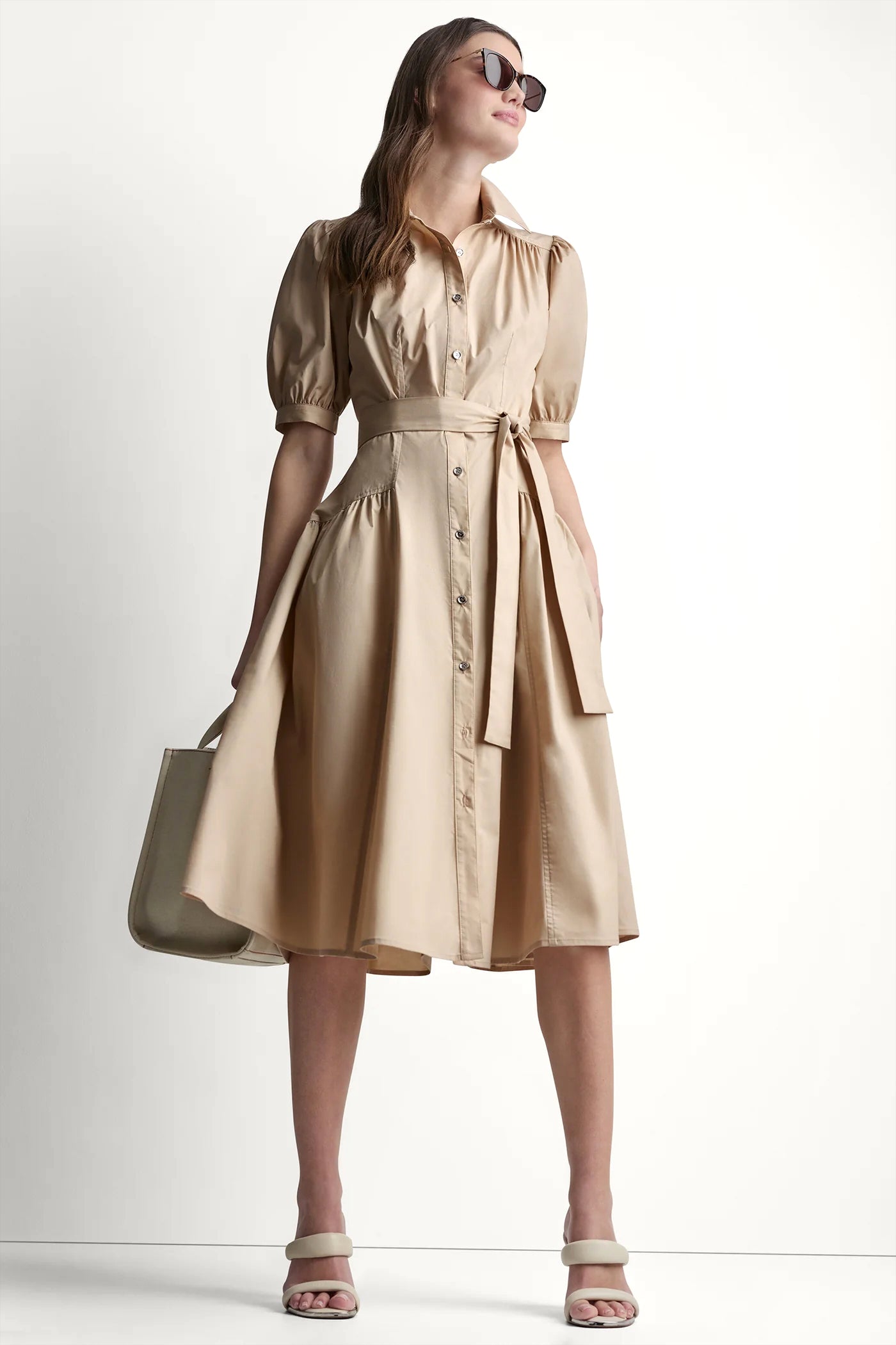 DROP-WAIST MIDI SHIRT DRESS VIEW 6