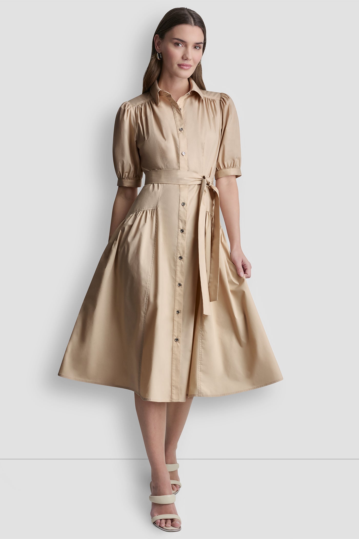 Moonlight DROP-WAIST MIDI SHIRT DRESS, VIEW 1 | Dresses & Jumpsuits