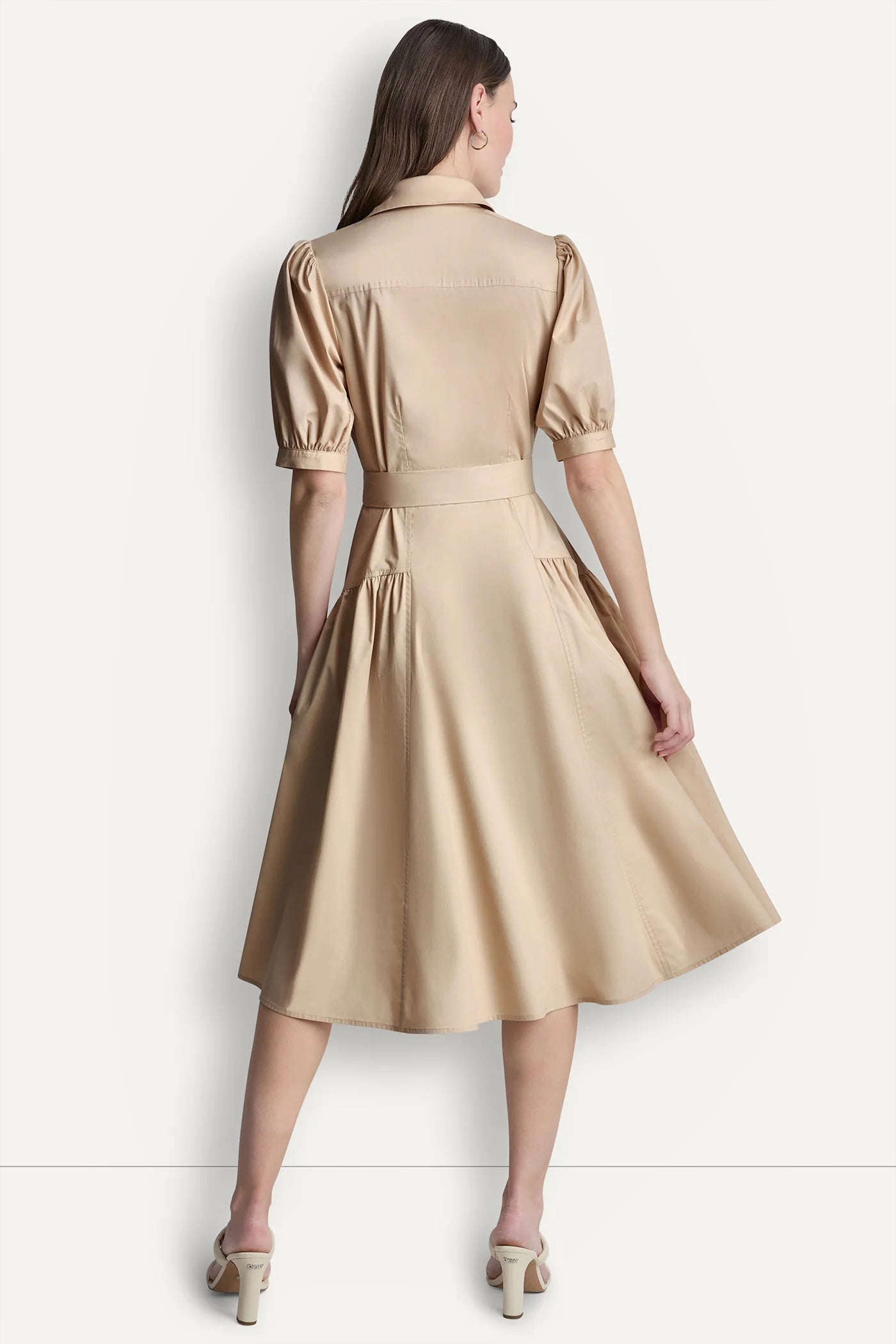 DROP-WAIST MIDI SHIRT DRESS VIEW 3