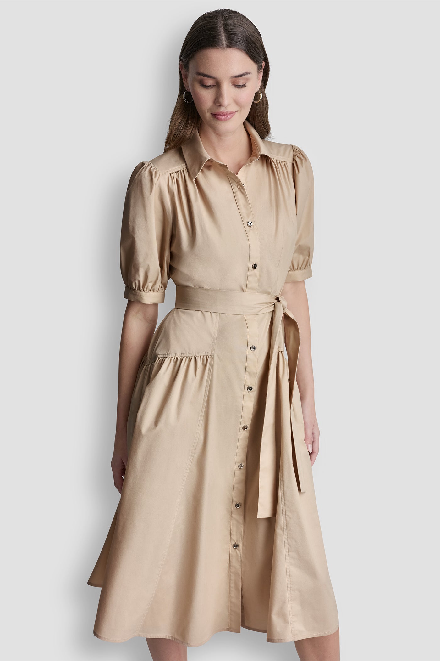 Moonlight DROP-WAIST MIDI SHIRT DRESS, VIEW 2 | Dresses & Jumpsuits