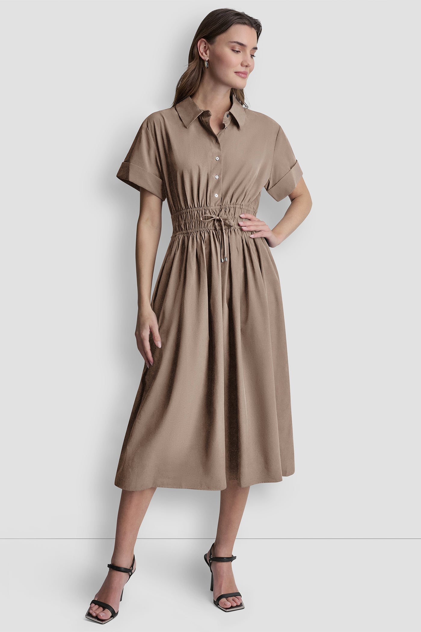 SMOCKED-WAIST COMMUTER DRESS VIEW 8 | Dresses & Jumpsuits