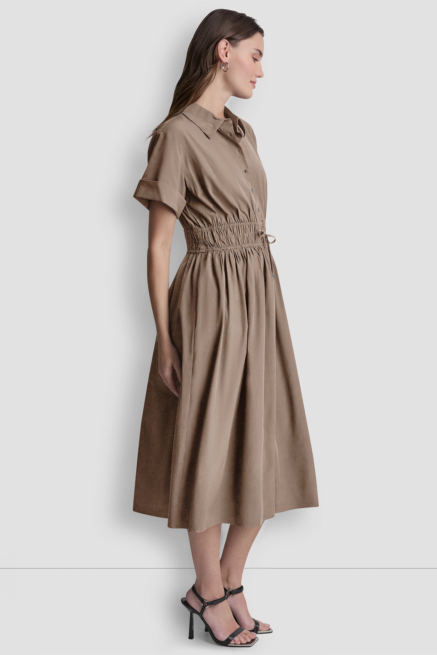 SMOCKED-WAIST COMMUTER DRESS VIEW 4 | Dresses & Jumpsuits