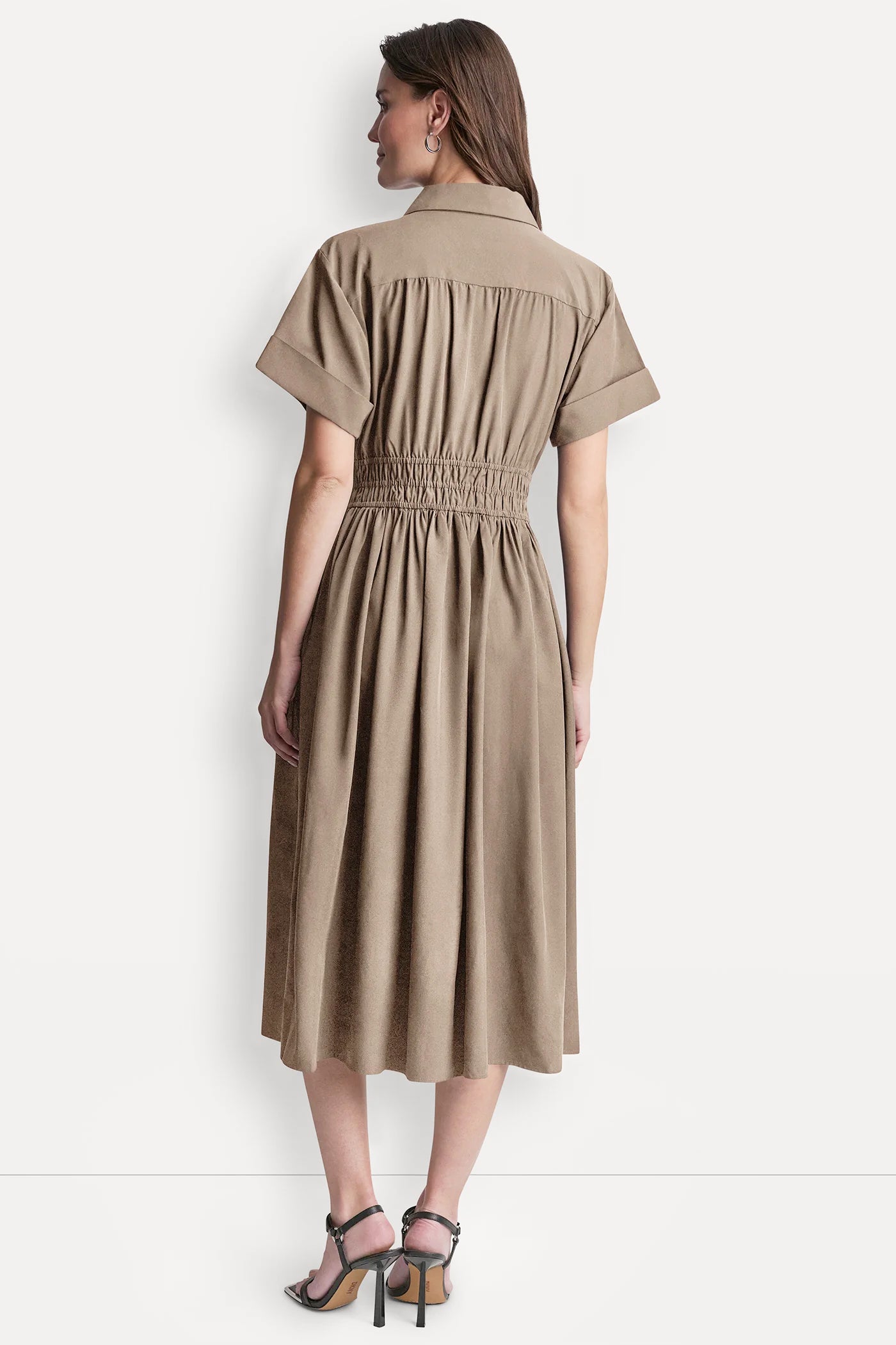 SMOCKED-WAIST COMMUTER DRESS VIEW 3 | Spring 2026