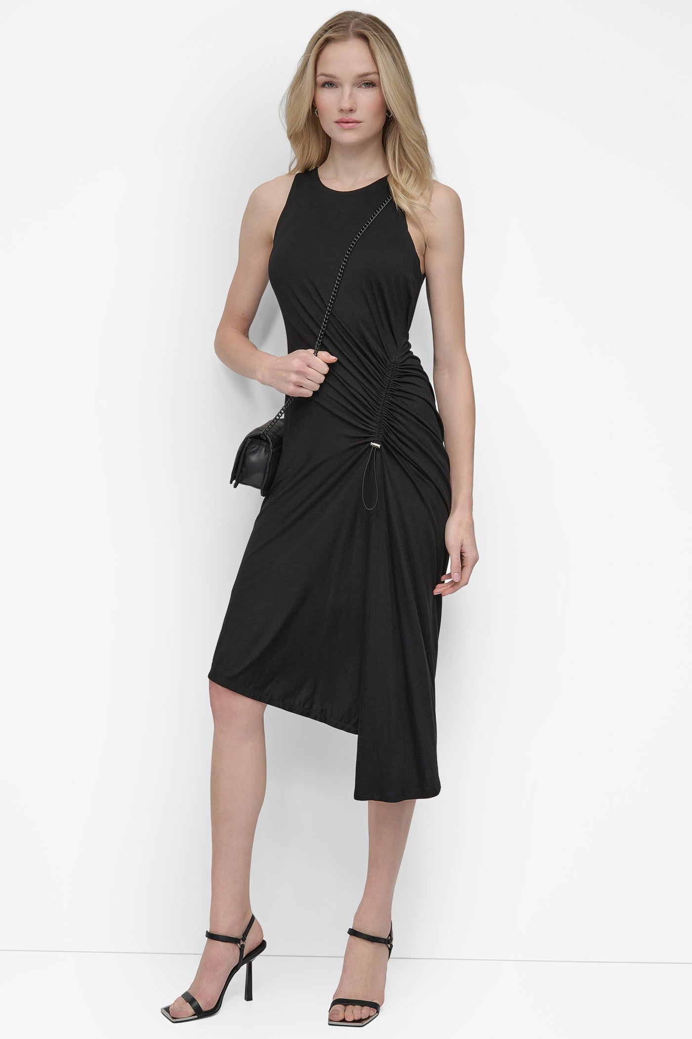ASYMMETRIC FIT & FLARE MIDI DRESS VIEW 7 | SALE DRESSES