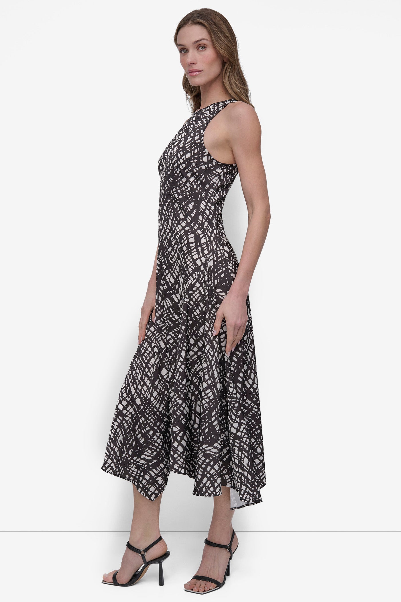 FIT & FLARE HIGH-LOW MIDI DRESS VIEW 3 | SALE DRESSES