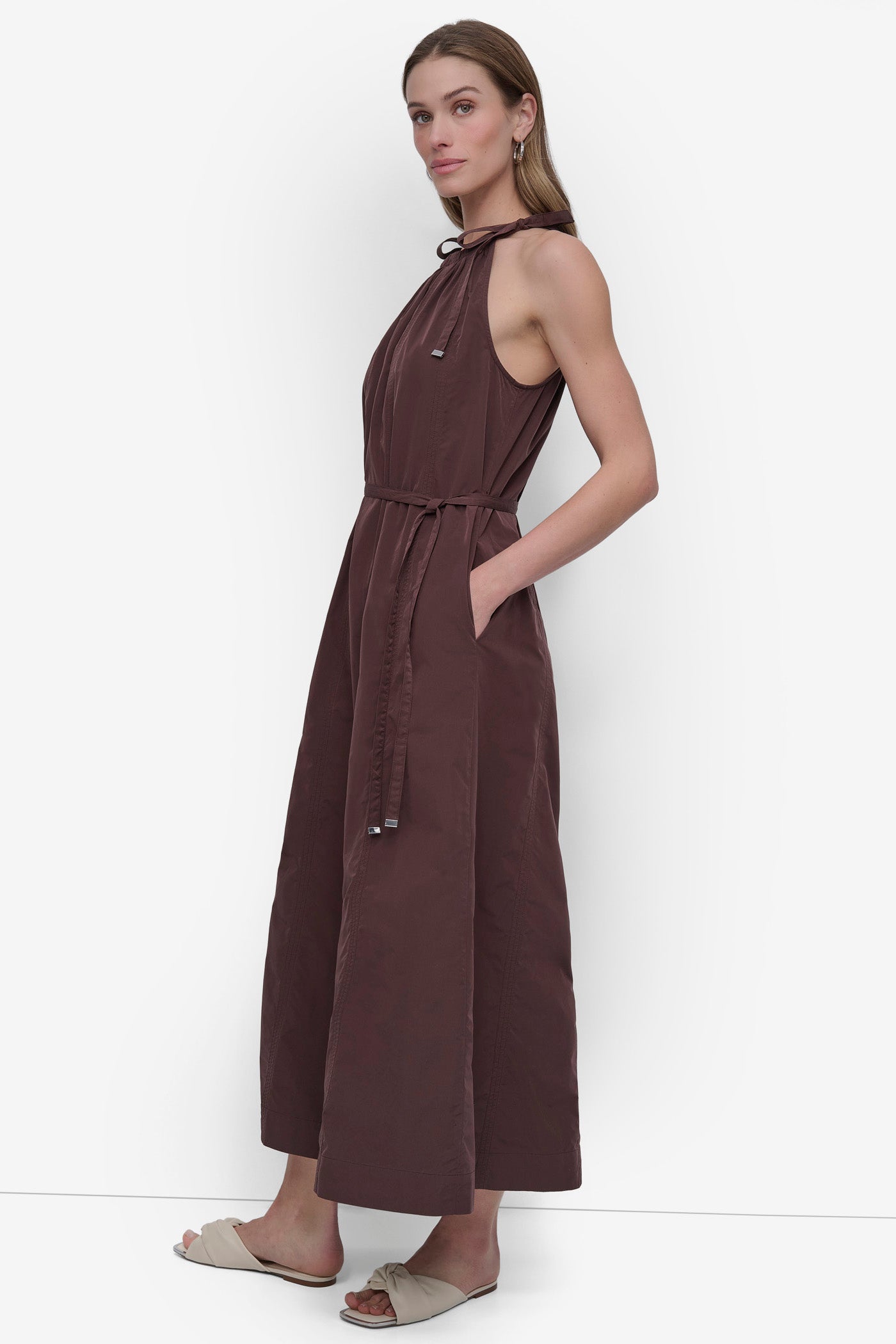FIT & FLARE HALTER MAXI DRESS VIEW 3 | SALE DRESSES