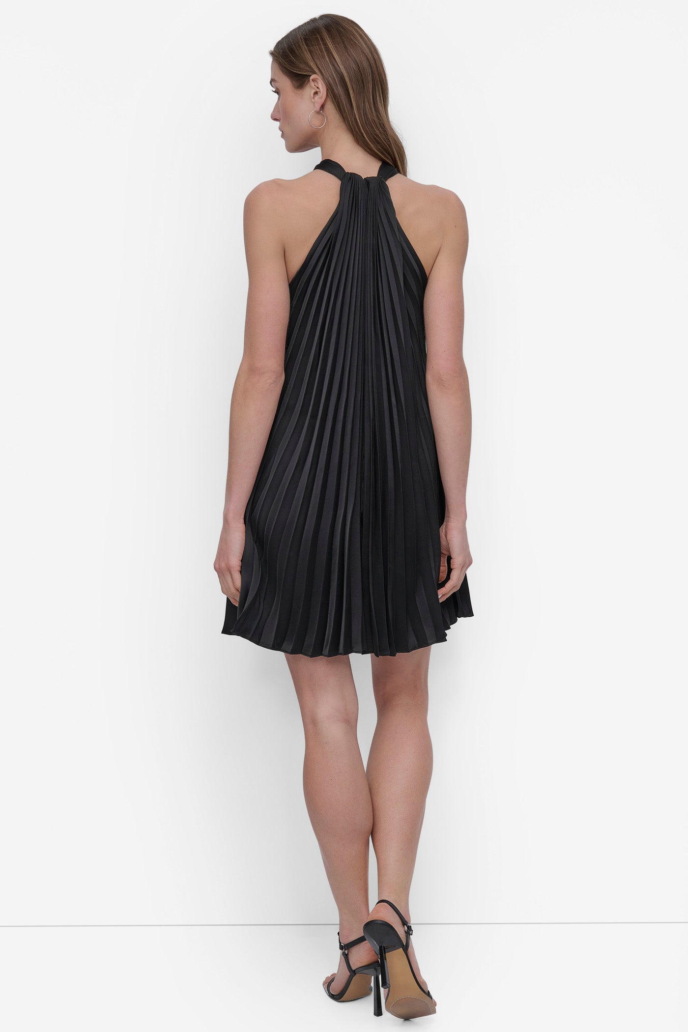 PLEATED HALTER SWING DRESS VIEW 3 | SALE DRESSES