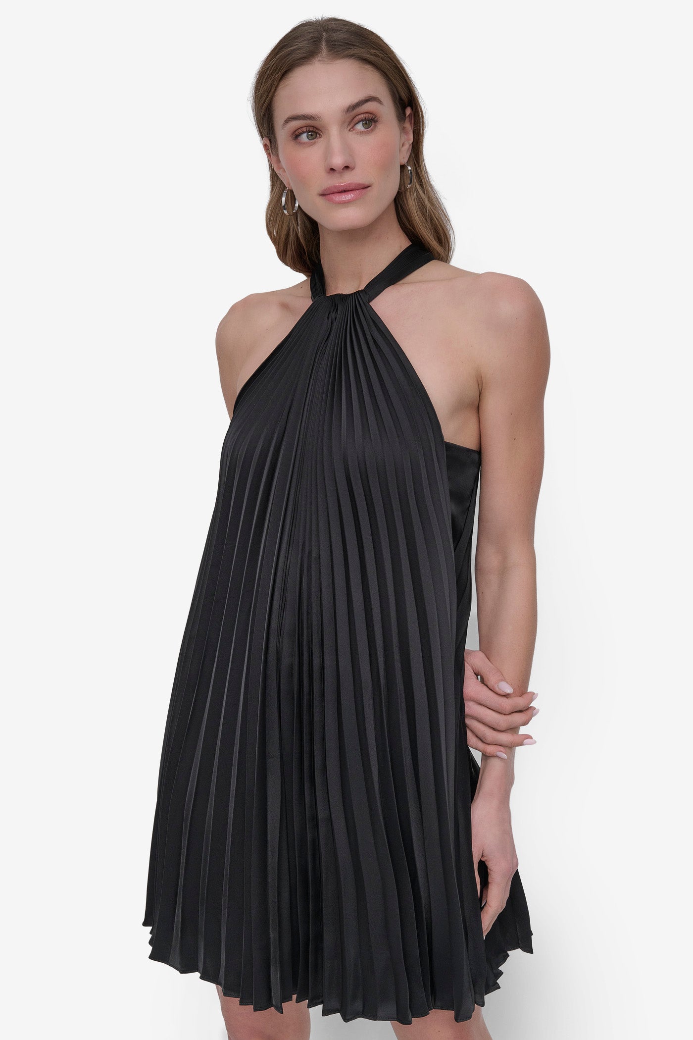PLEATED HALTER SWING DRESS VIEW 4 | SALE DRESSES