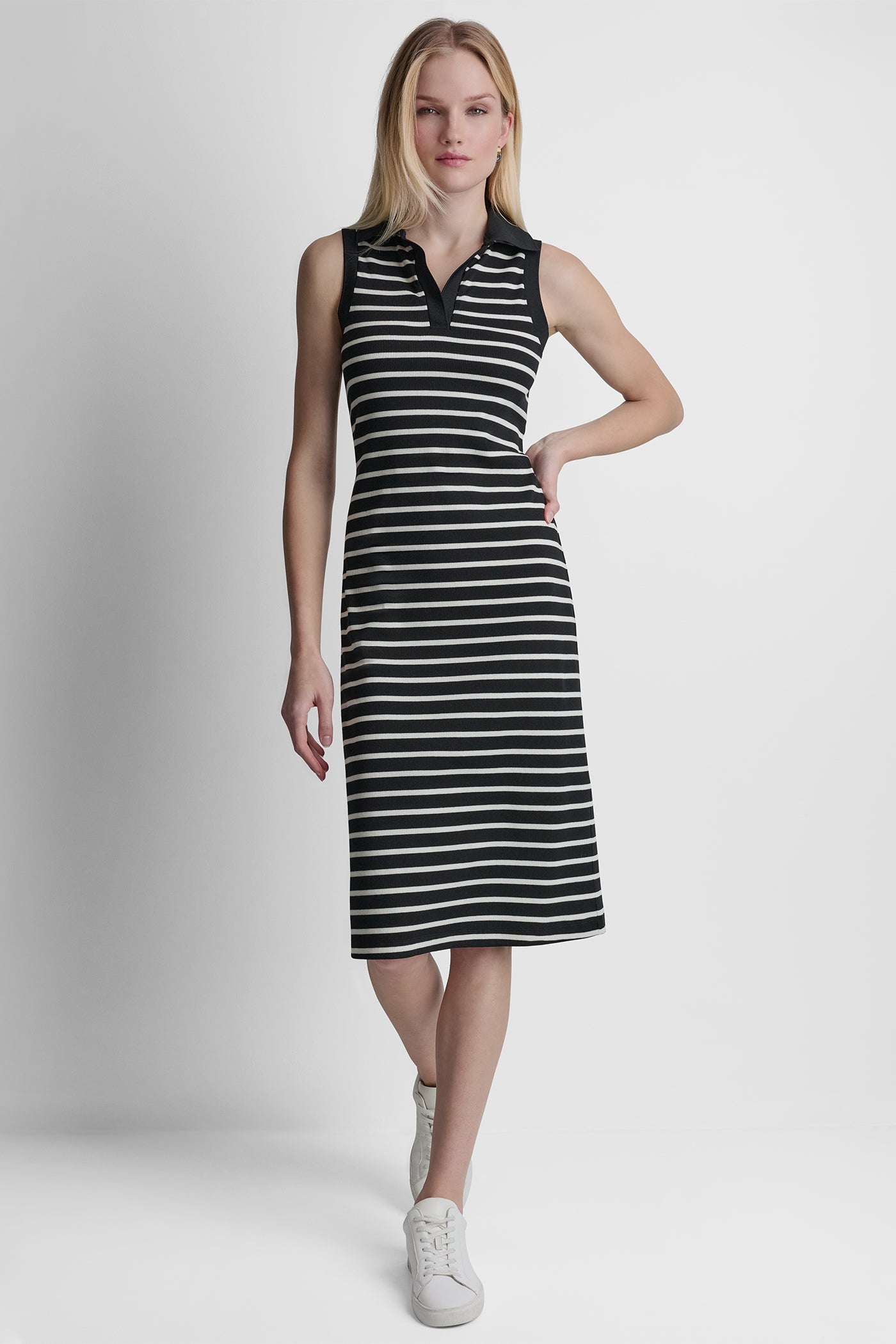 SLEEVELESS RIBBED POLO DRESS VIEW 4 | SPRING 2026
