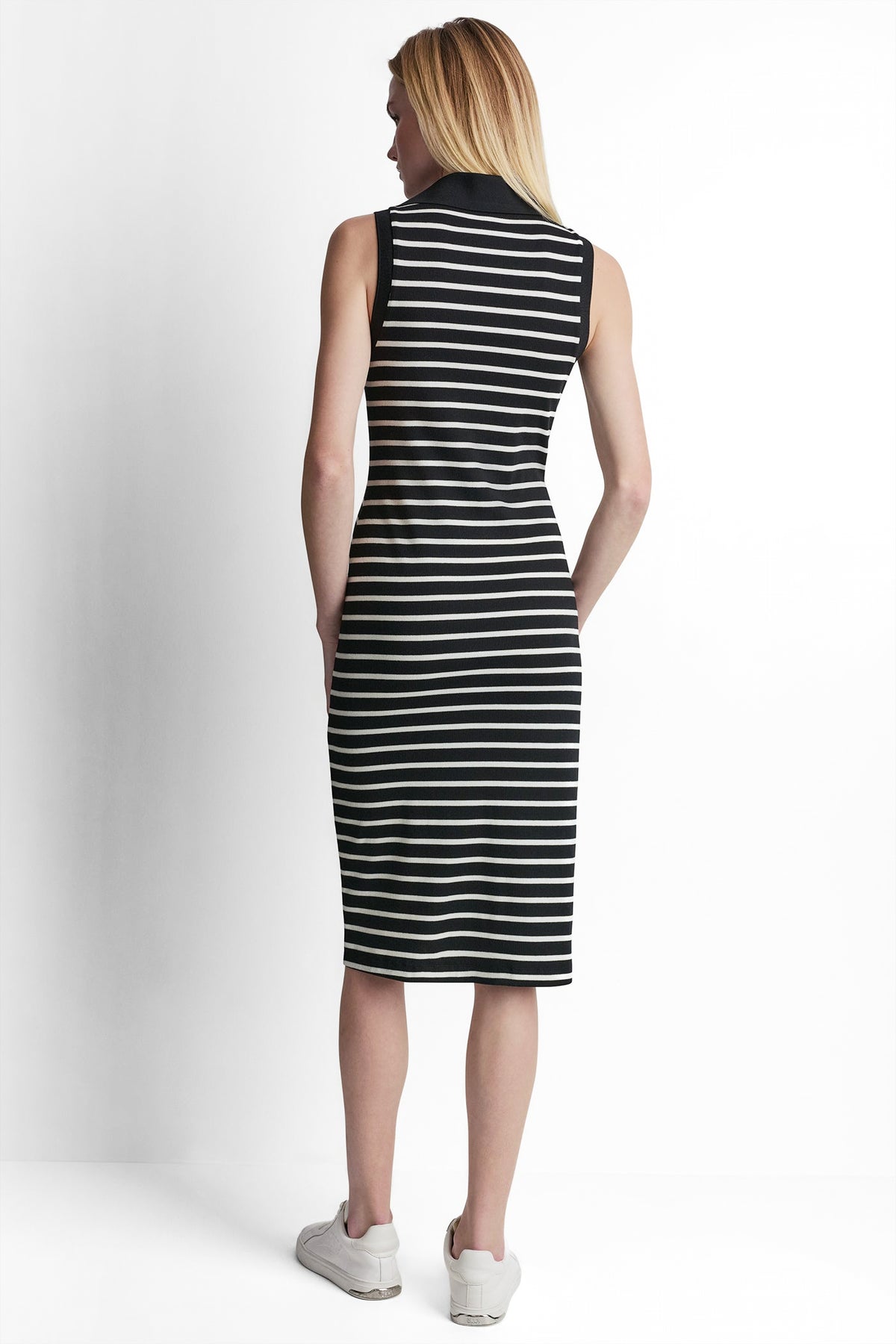 SLEEVELESS MIDI SHIFT DRESS VIEW 2