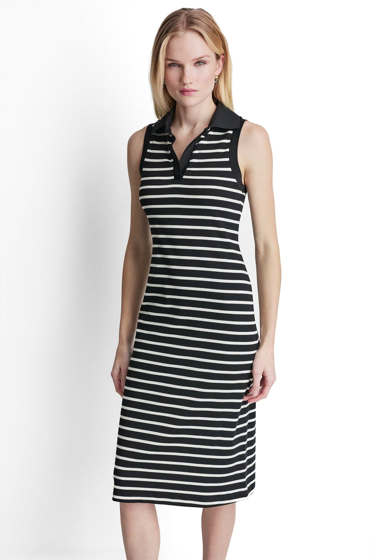 SLEEVELESS MIDI SHIFT DRESS VIEW 2