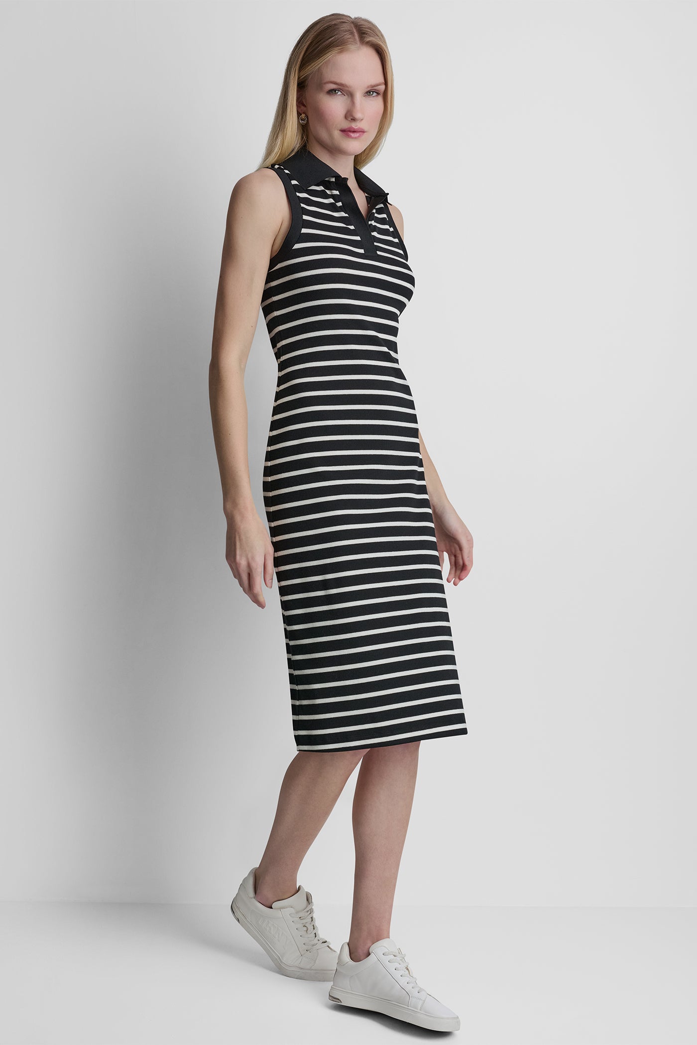 SLEEVELESS RIBBED POLO DRESS VIEW 3 | SPRING 2026