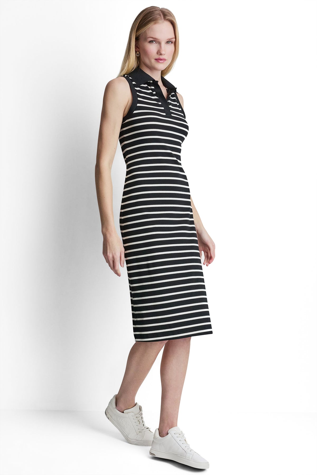 SLEEVELESS MIDI SHIFT DRESS VIEW 2