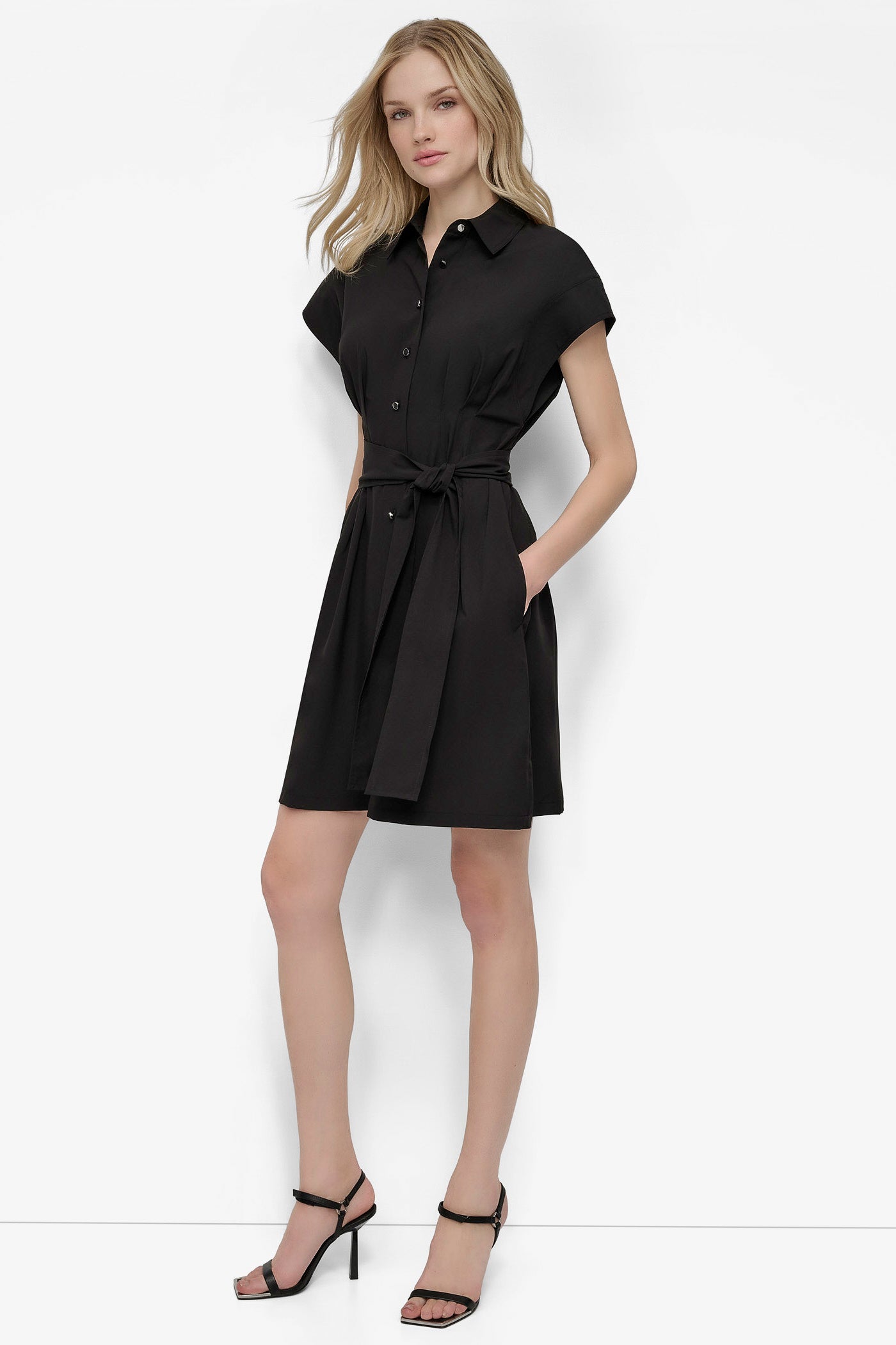 BELTED COMMUTER  FIT & FLARE SHIRT DRESS VIEW 3 | SALE DRESSES