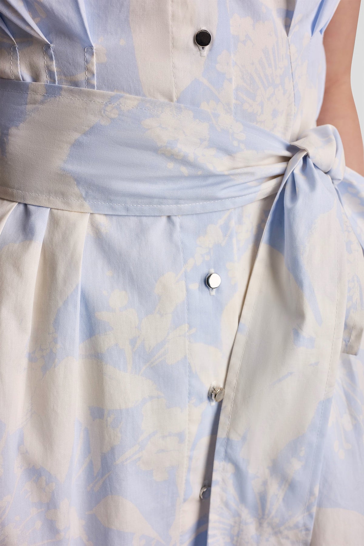COTTON CAP SLEEVE MINI SHIRT DRESS VIEW 2
