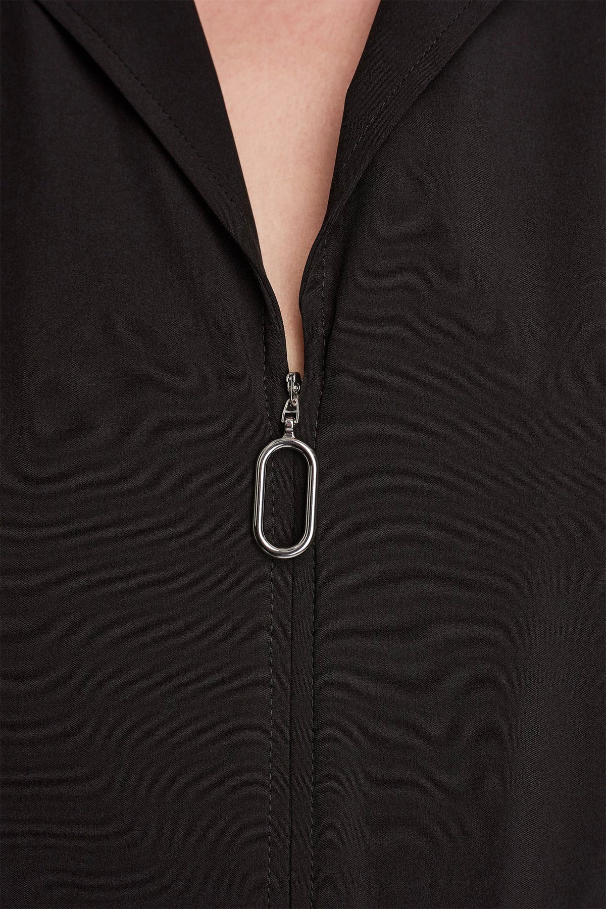 CAP SLEEVE ZIP-FRONT SHIRT DRESS VIEW 2