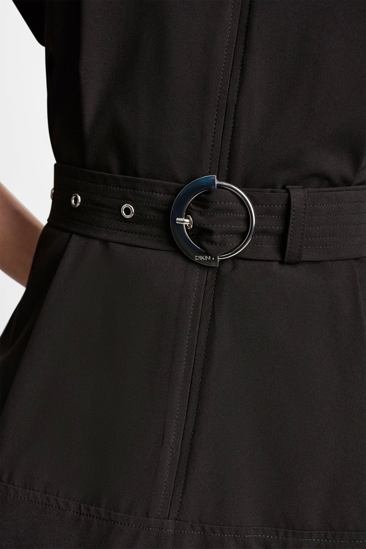 CAP SLEEVE ZIP-FRONT SHIRT DRESS VIEW 2