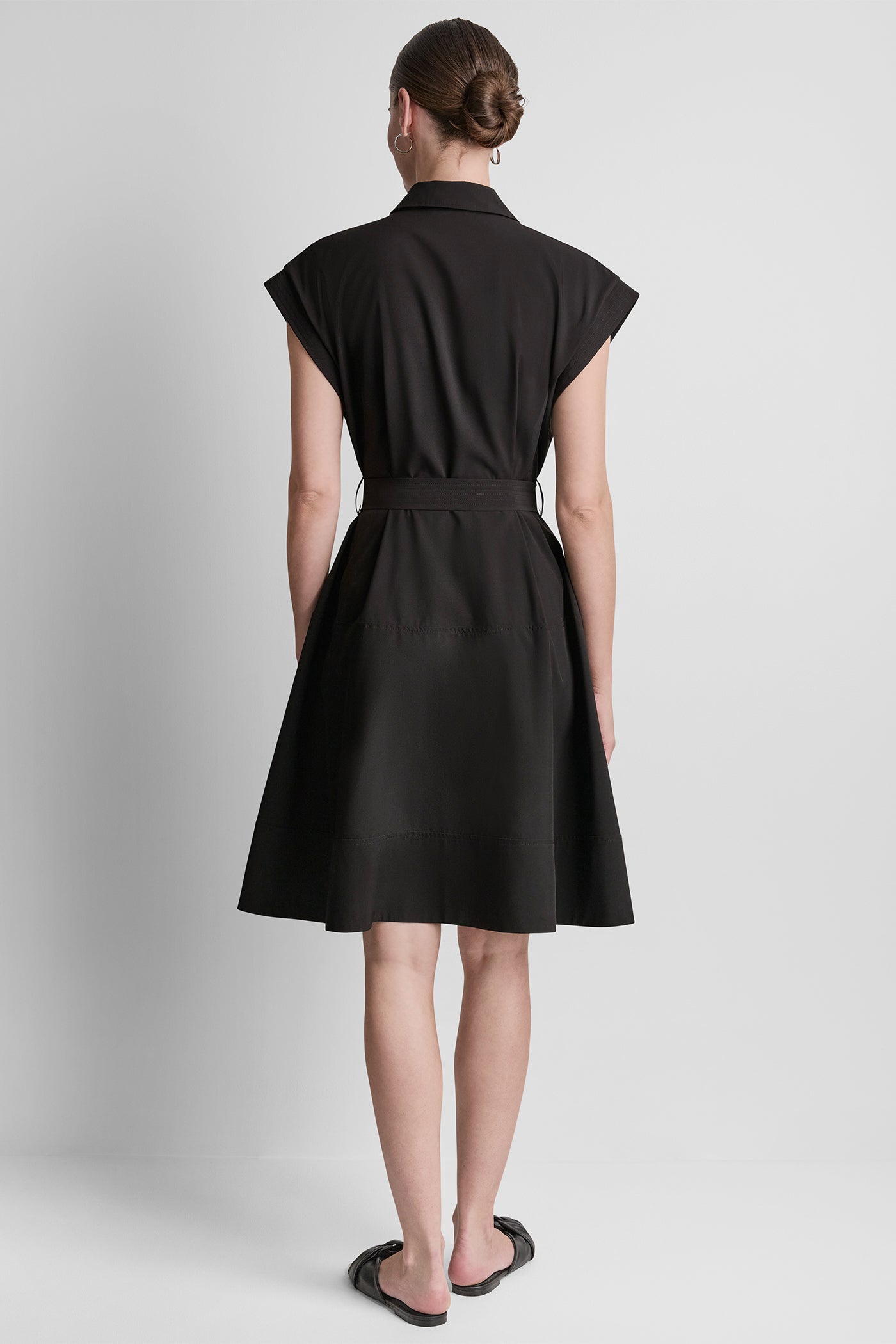 CAP SLEEVE ZIP-FRONT SHIRT DRESS VIEW 4 | New Arrivals