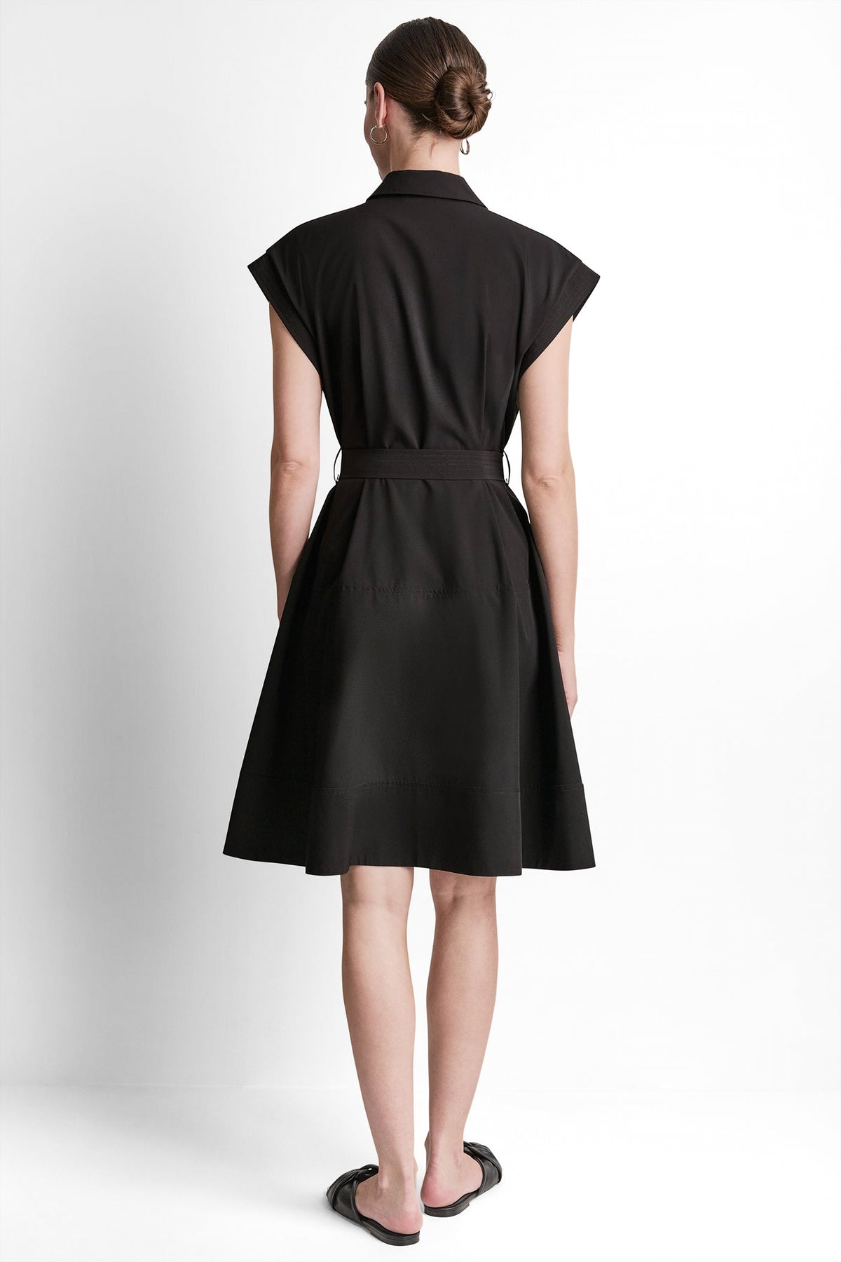 CAP SLEEVE ZIP-FRONT SHIRT DRESS VIEW 2