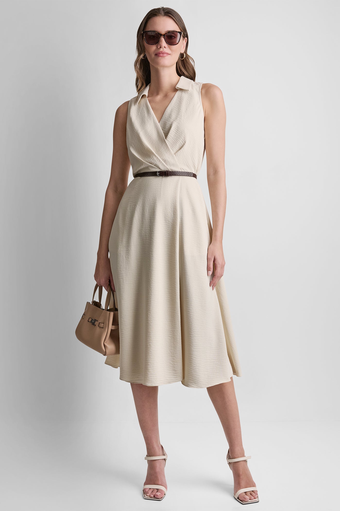WRAP-EFFECT MIDI SHIRT DRESS VIEW 5 | MIDI DRESSES