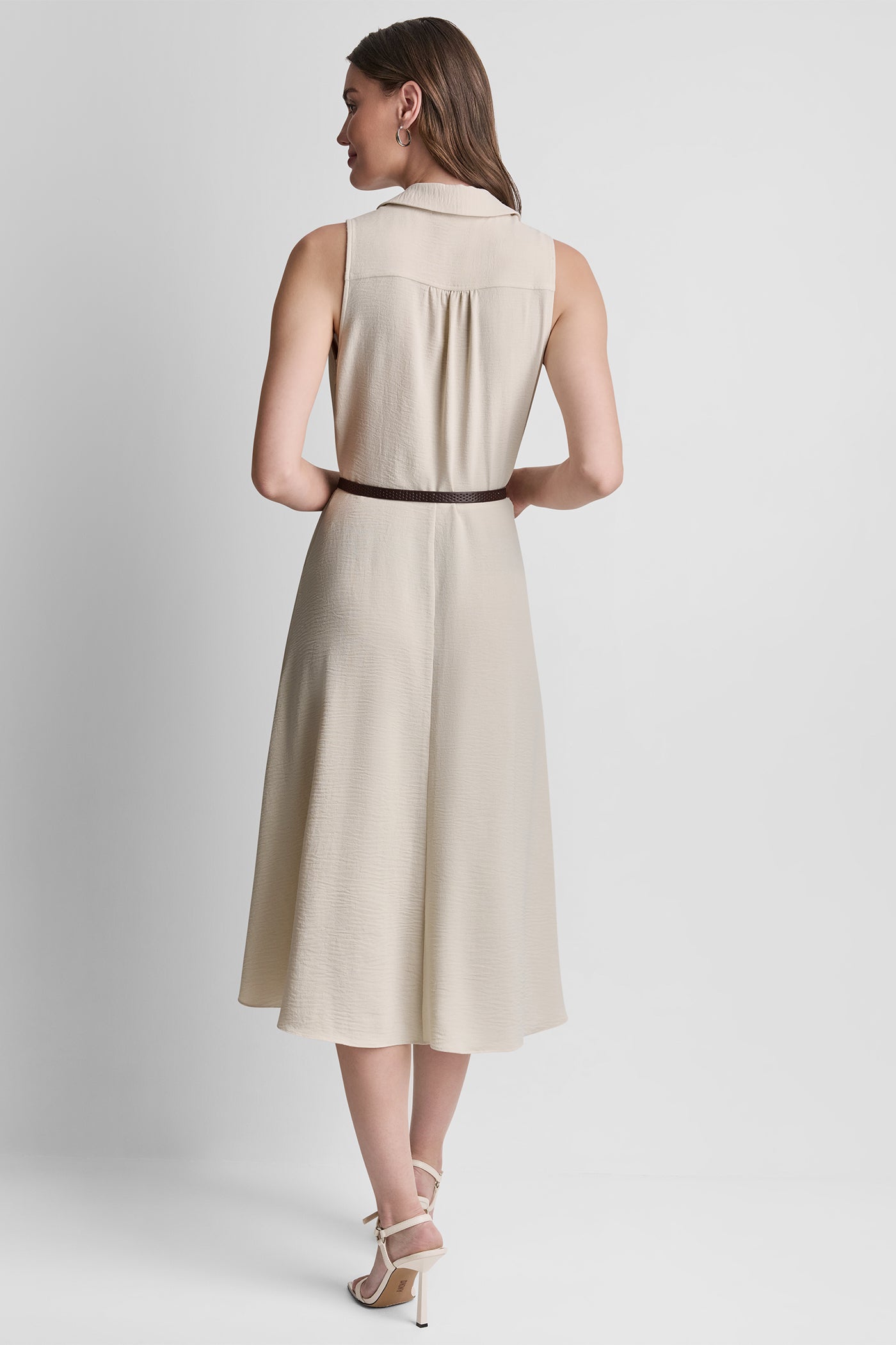 WRAP-EFFECT MIDI SHIRT DRESS VIEW 3 | MIDI DRESSES