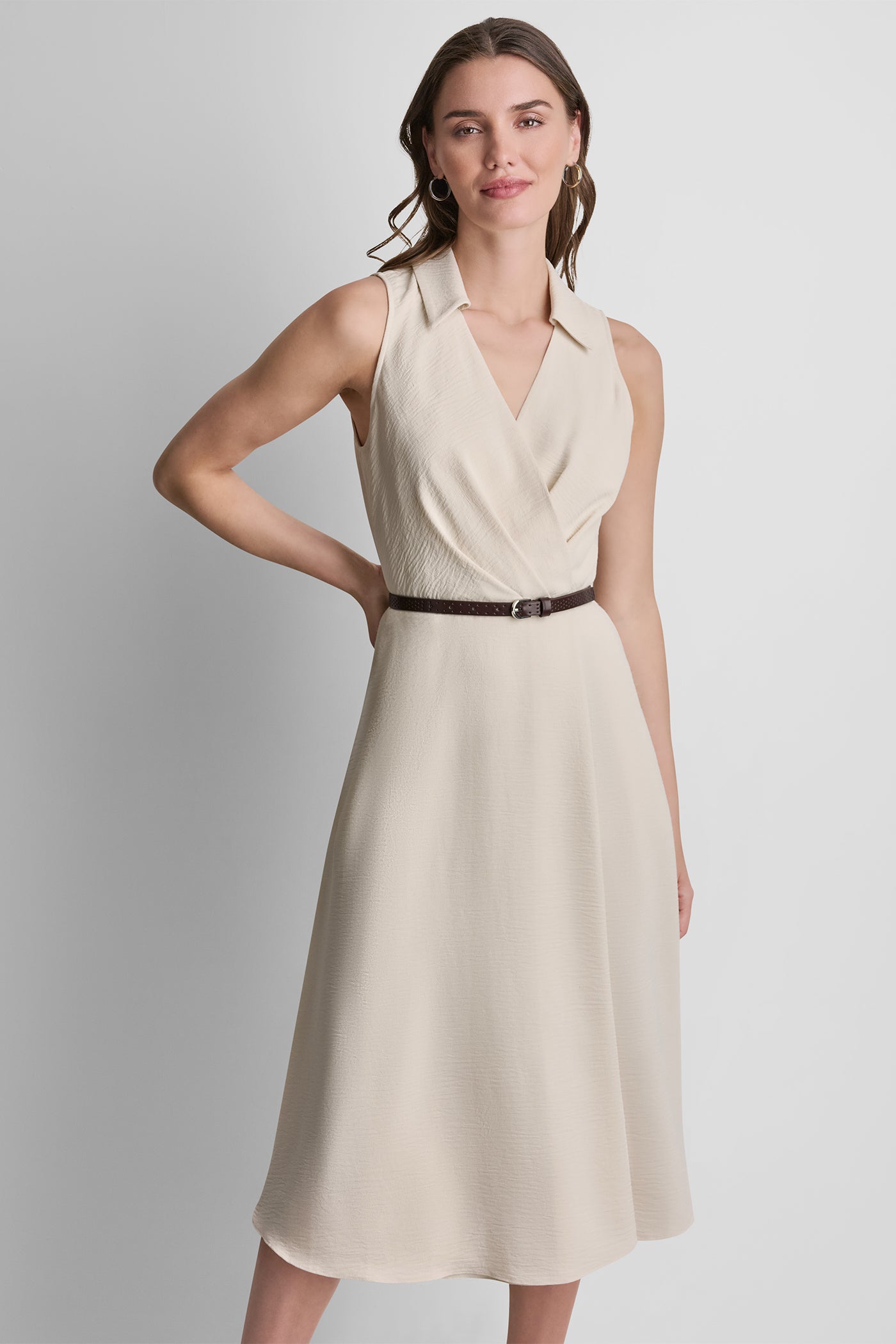 WRAP-EFFECT MIDI SHIRT DRESS VIEW 6 | MIDI DRESSES