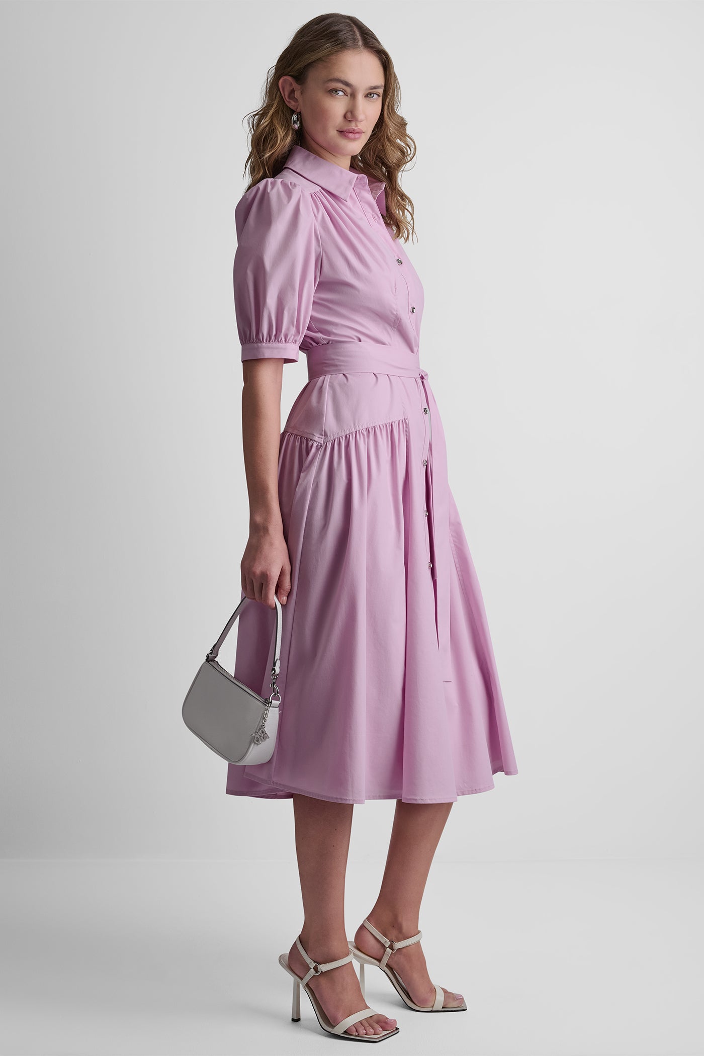 DROP-WAIST MIDI SHIRT DRESS VIEW 4 | MIDI DRESSES