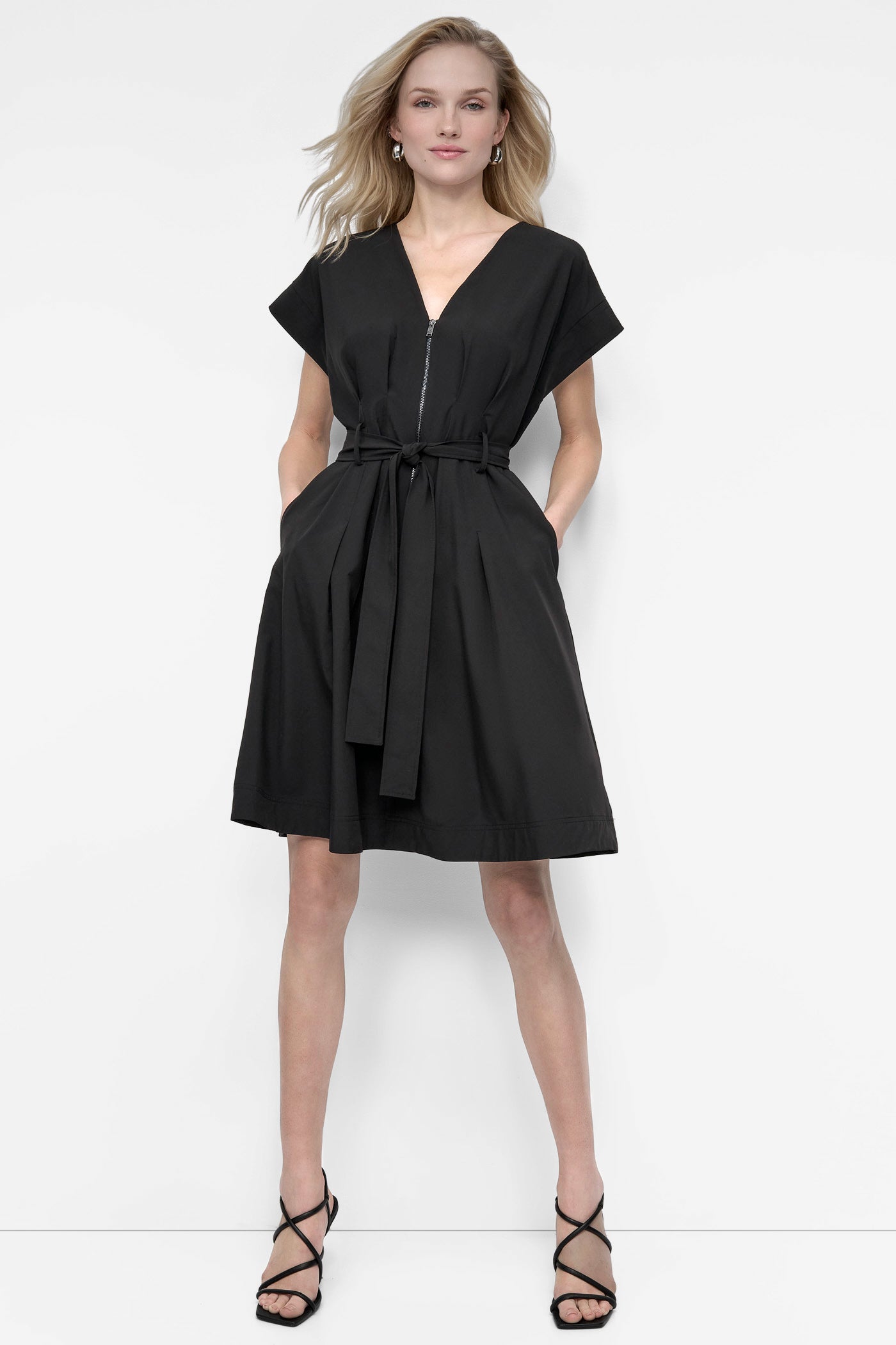 COMMUTER FIT & FLARE ZIP-FRONT DRESS VIEW 8 | SALE DRESSES