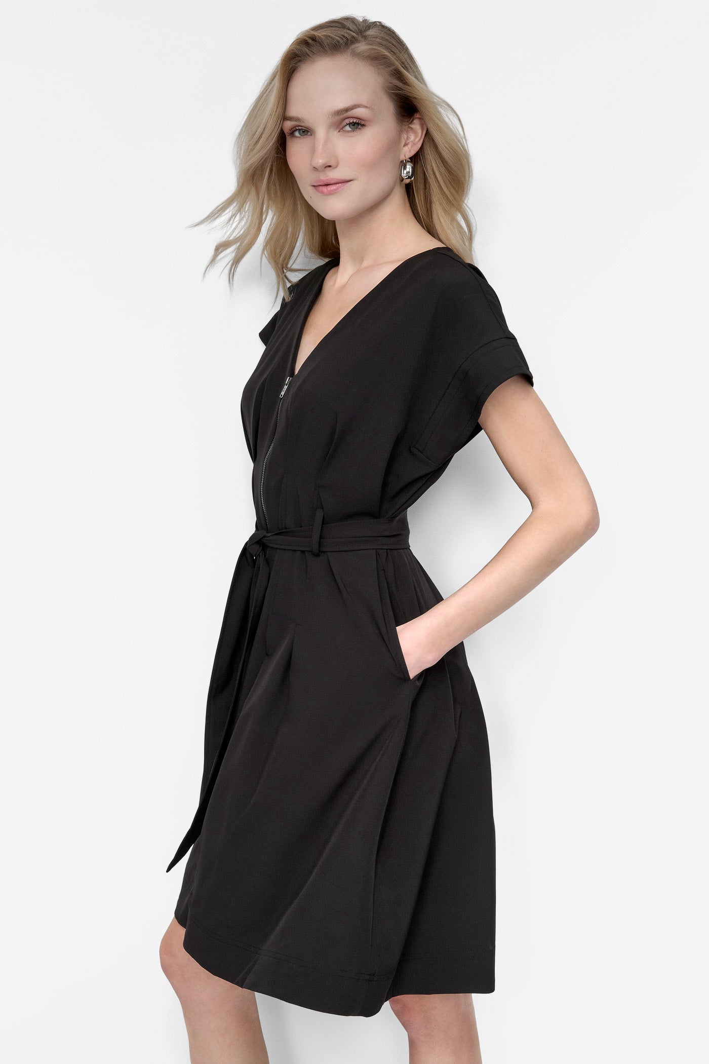 COMMUTER FIT & FLARE ZIP-FRONT DRESS VIEW 7 | SALE DRESSES