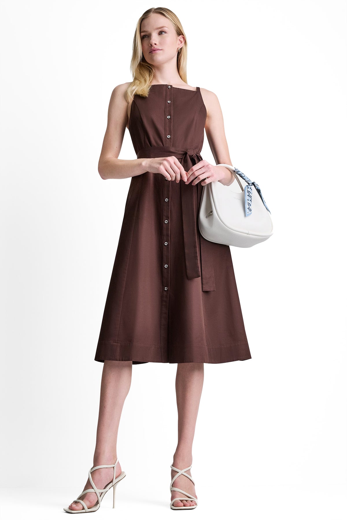 SLEEVELESS MIDI FIT & FLARE DRESS View 1 | Gifts Under $100