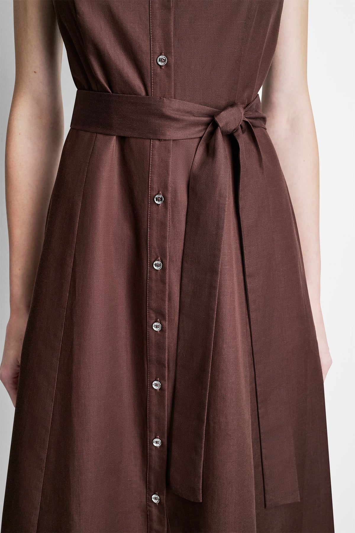 SLEEVELESS MIDI FIT & FLARE DRESS VIEW 2